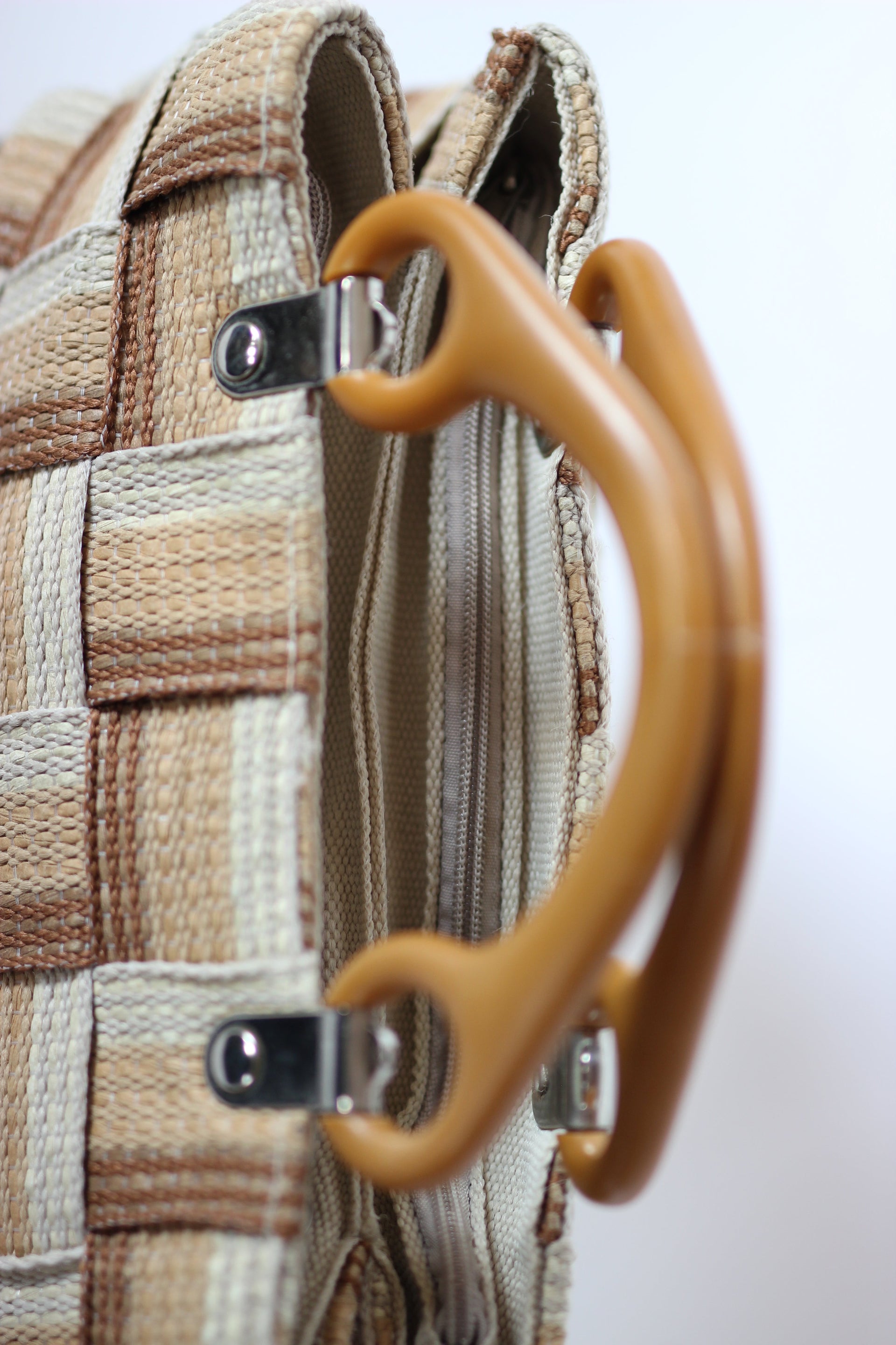 1960s Vintage Italien Bag in Striped Grosgrain