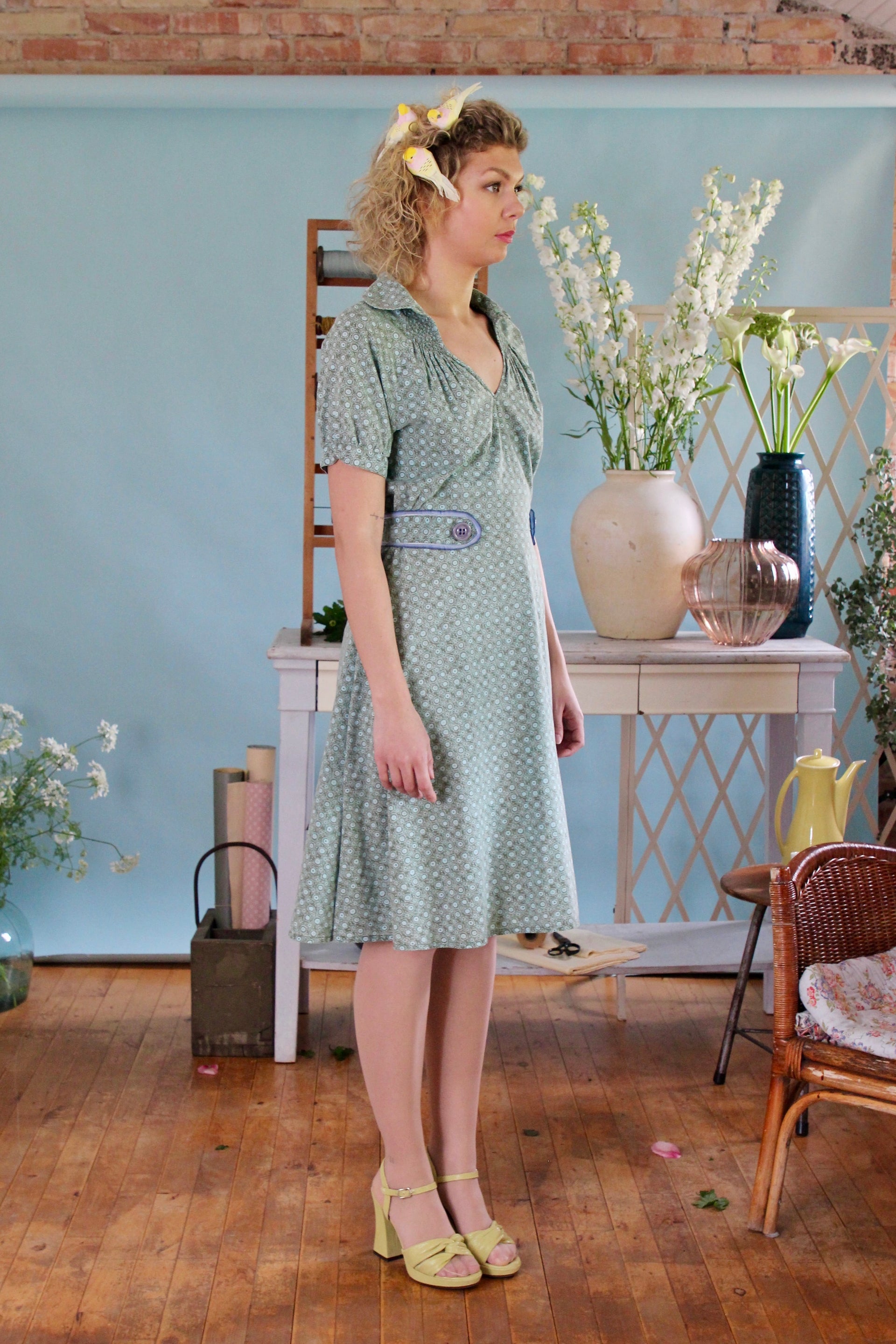 Y2K Vintage Does 1930s Cotton Day Dress // Size M