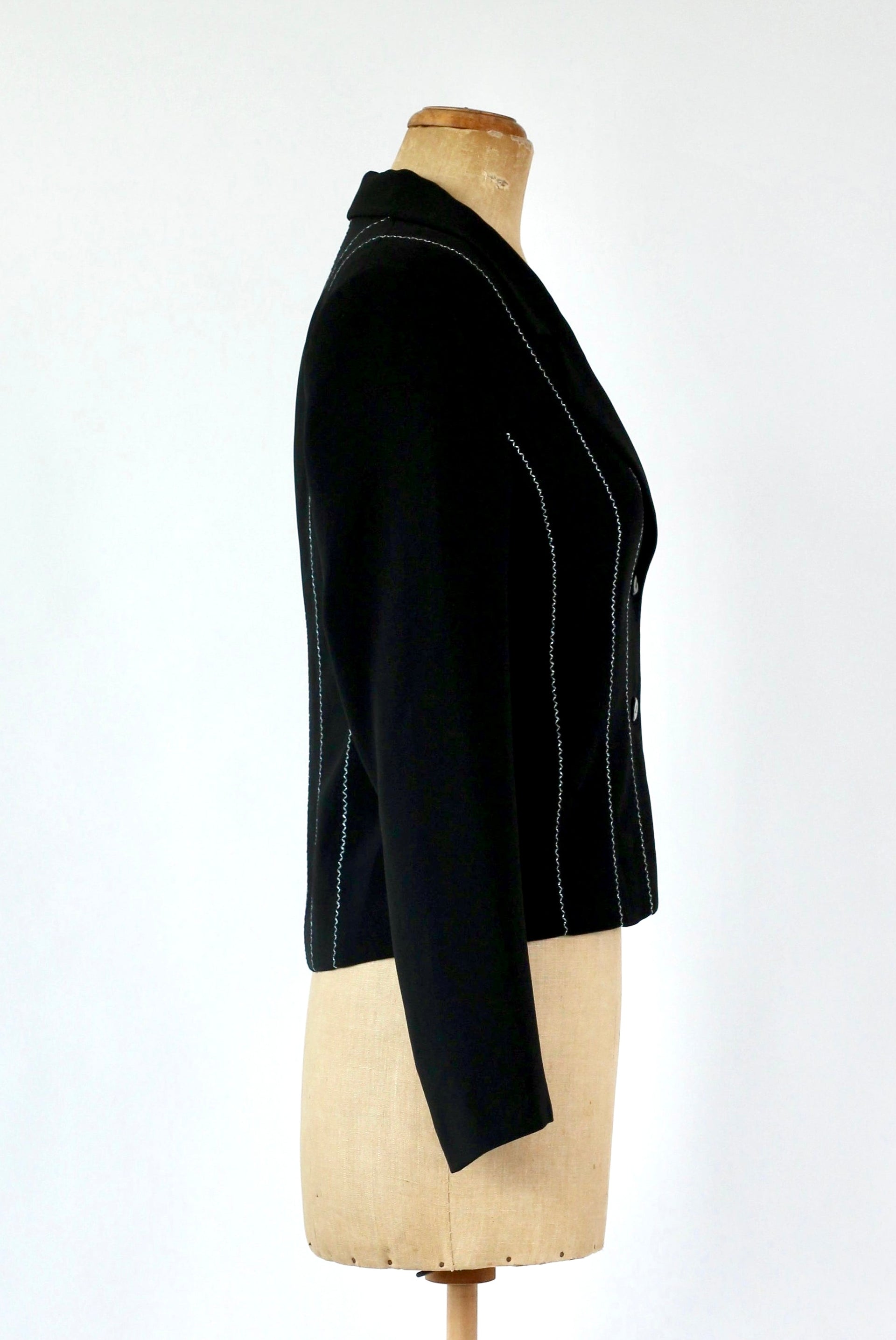 1980s French Designer, Paris Evening Black Blazer/Jacket//Size M