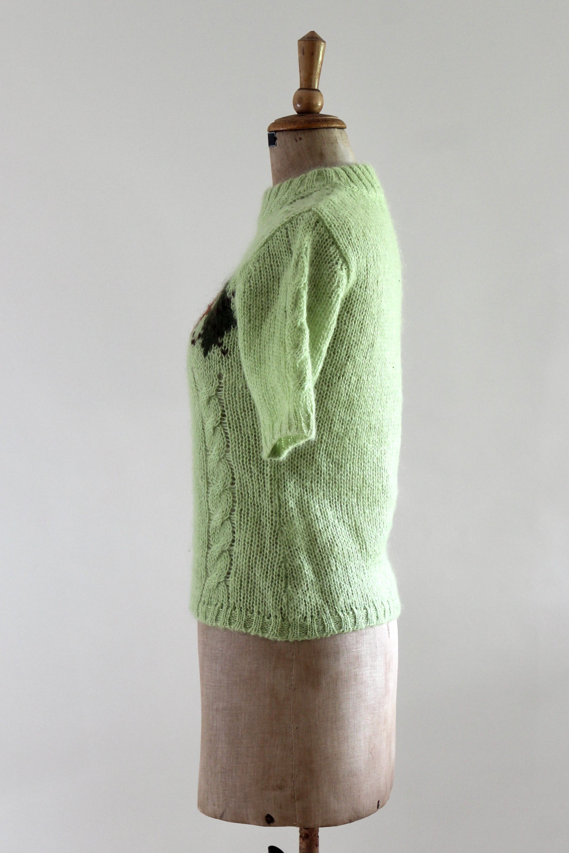 Y2K Vintage Bright Green Wool Knit Top // Japanese Design // Size S/M