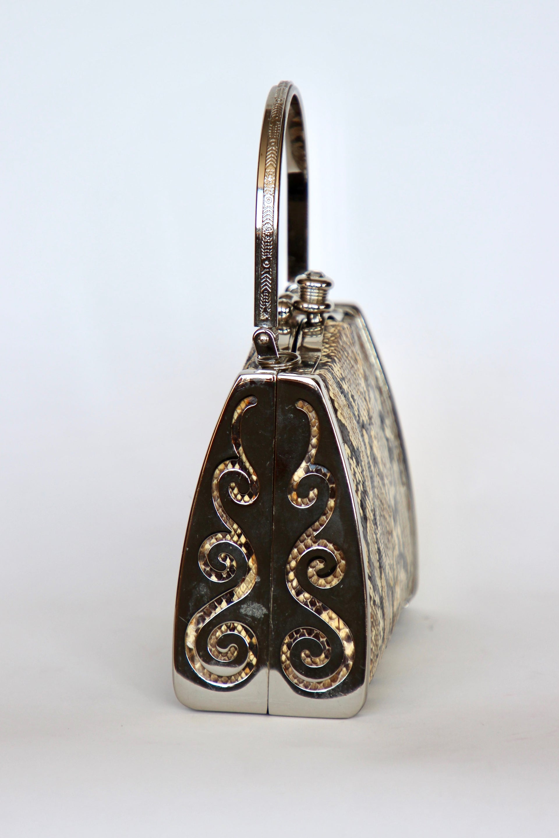 Vintage Snakeskin Top Handle Bag