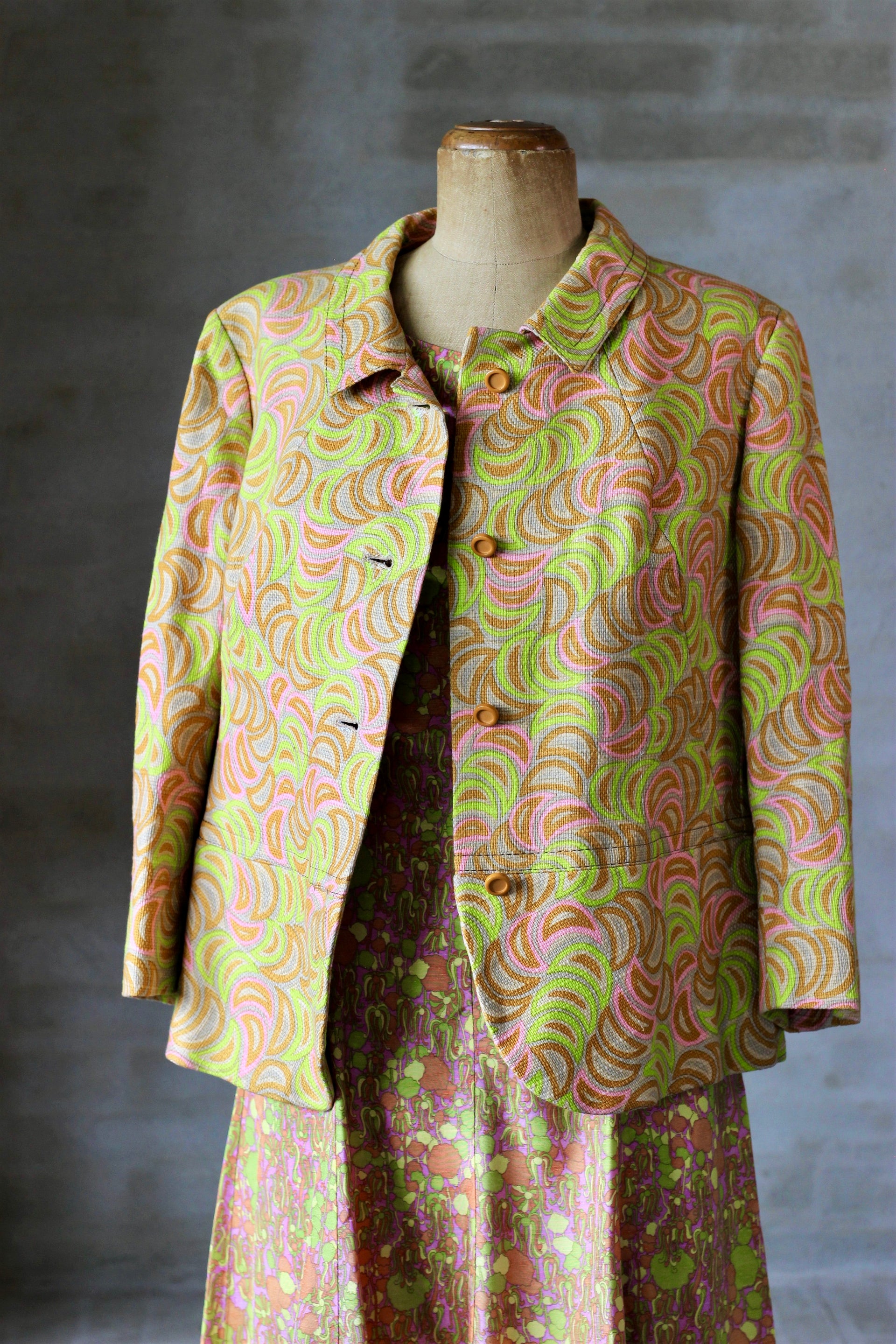 1960s Psychedelic Vintage Jacket//Frabon//Size M/L