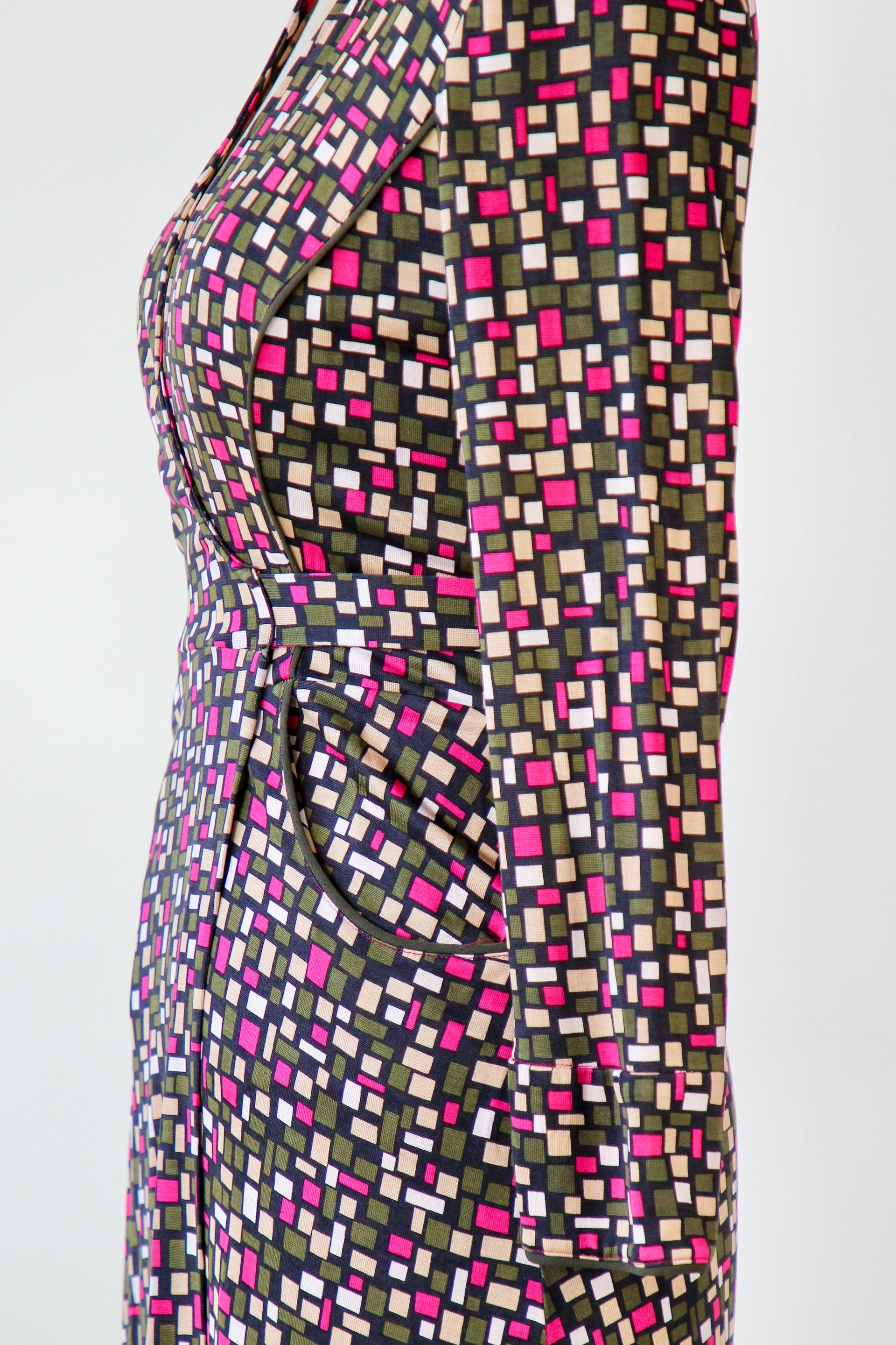 Vintage Silk Wrap Dress // Size S