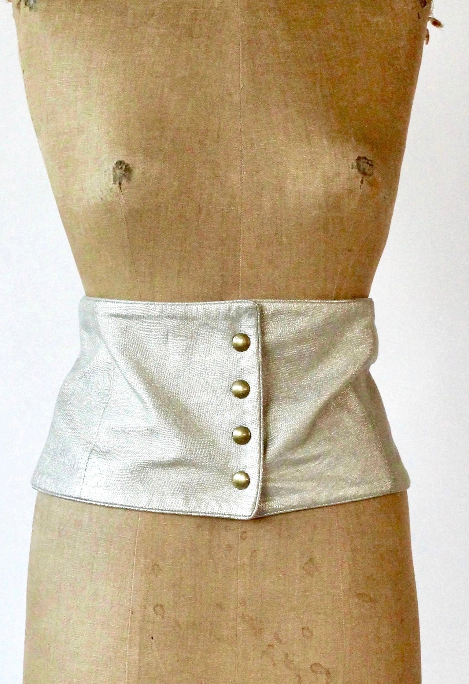 Y2K Vintage Silver Leather Belt//Danish Design//Size M/L
