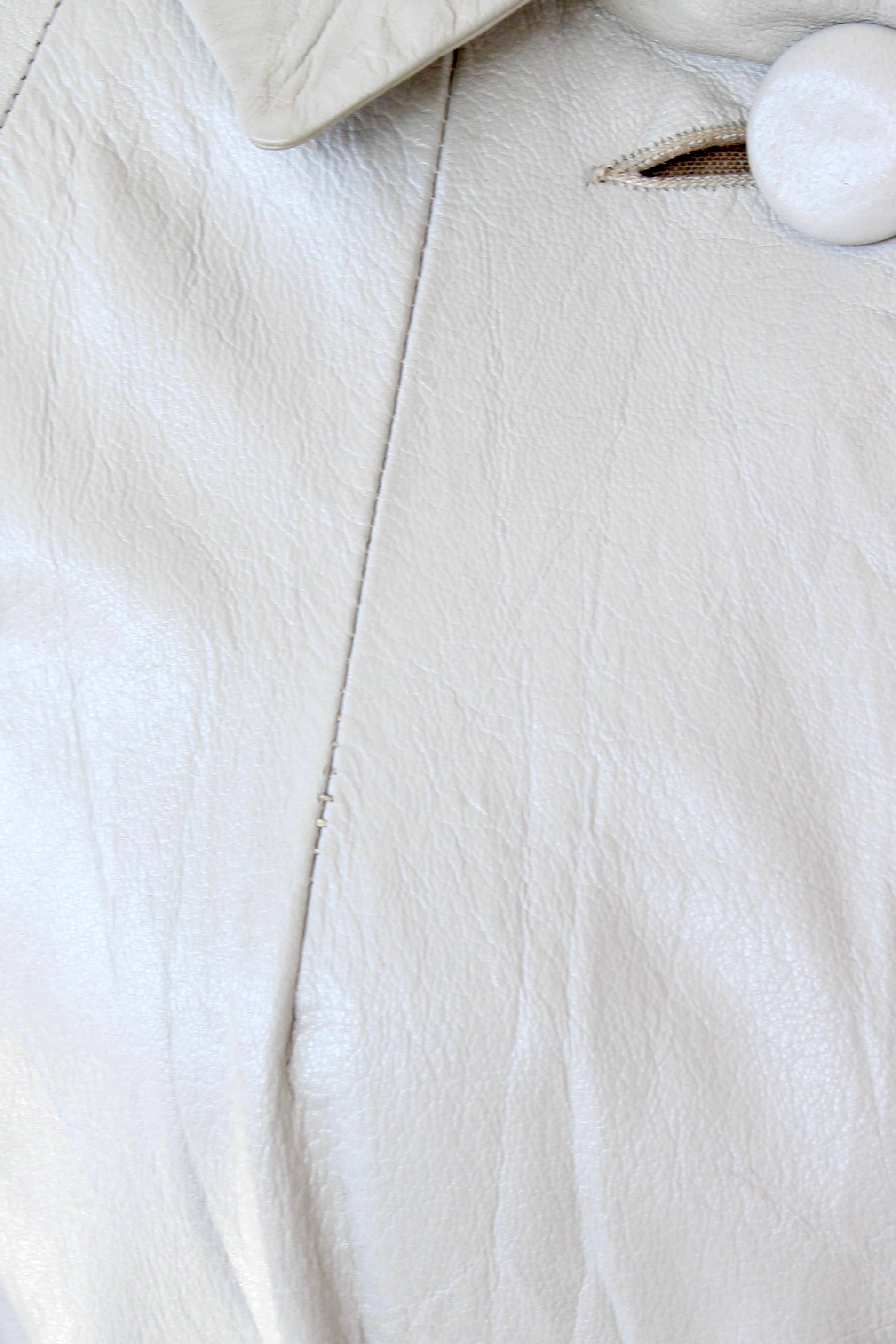 1950s Vintage Light Grey Leather Swing Coat // Size M/L