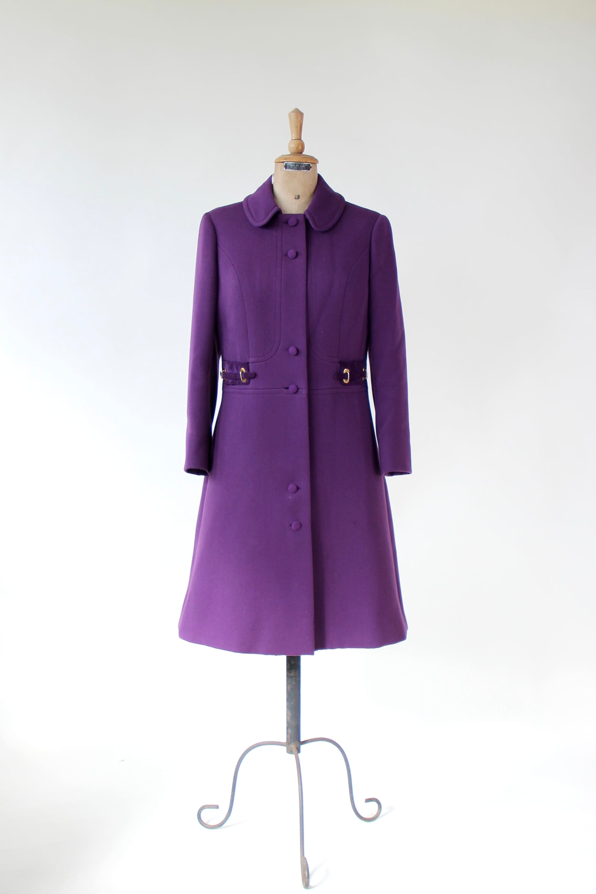 1960s Vintage Purple Mod Wool Coat // Size M