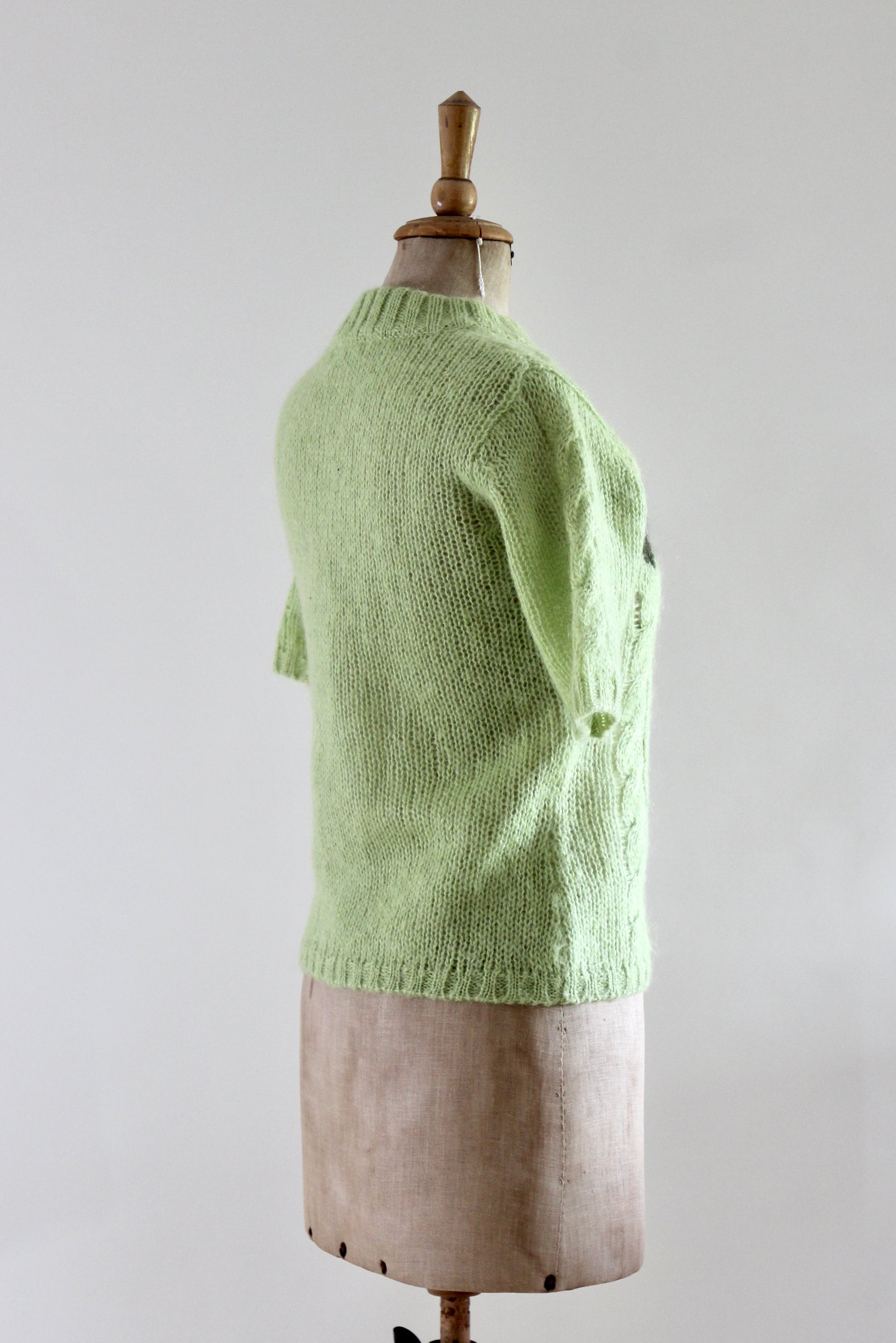 Y2K Vintage Bright Green Wool Knit Top // Japanese Design // Size S/M