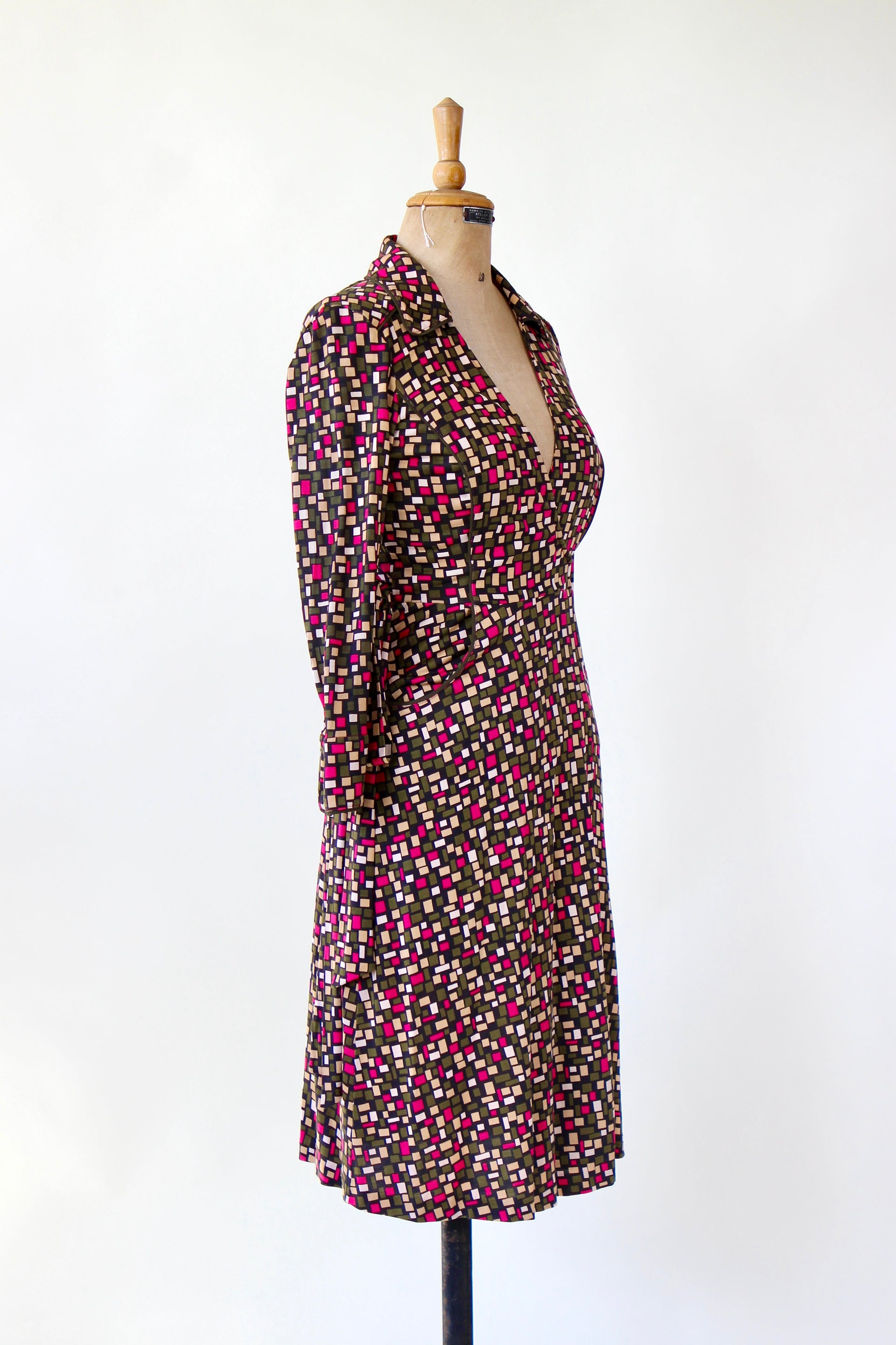 Vintage Silk Wrap Dress // Size S