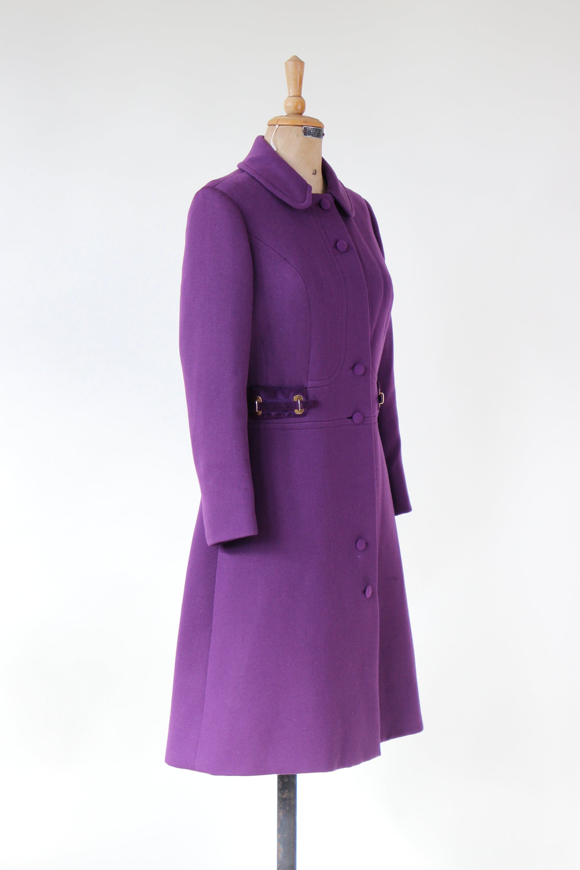 1960s Vintage Purple Mod Wool Coat // Size M