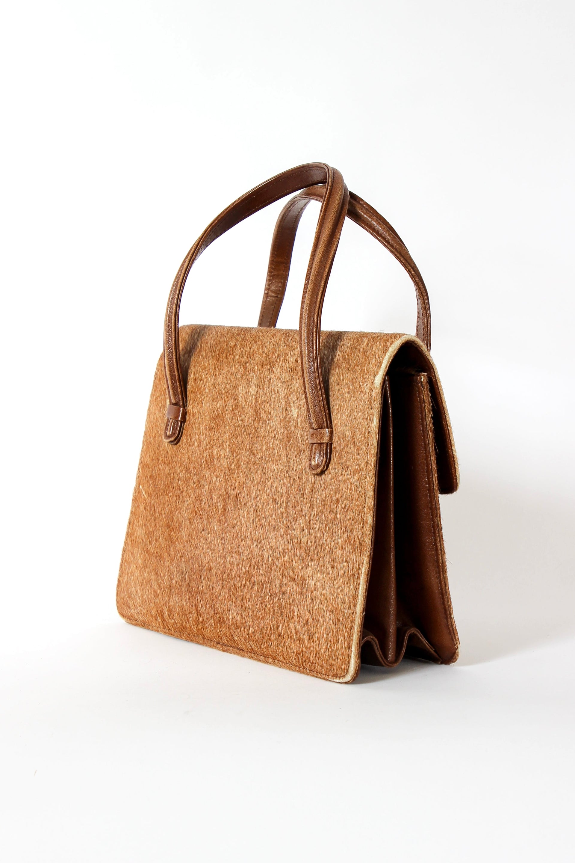 1950s Vintage Fur Top Handle Bag