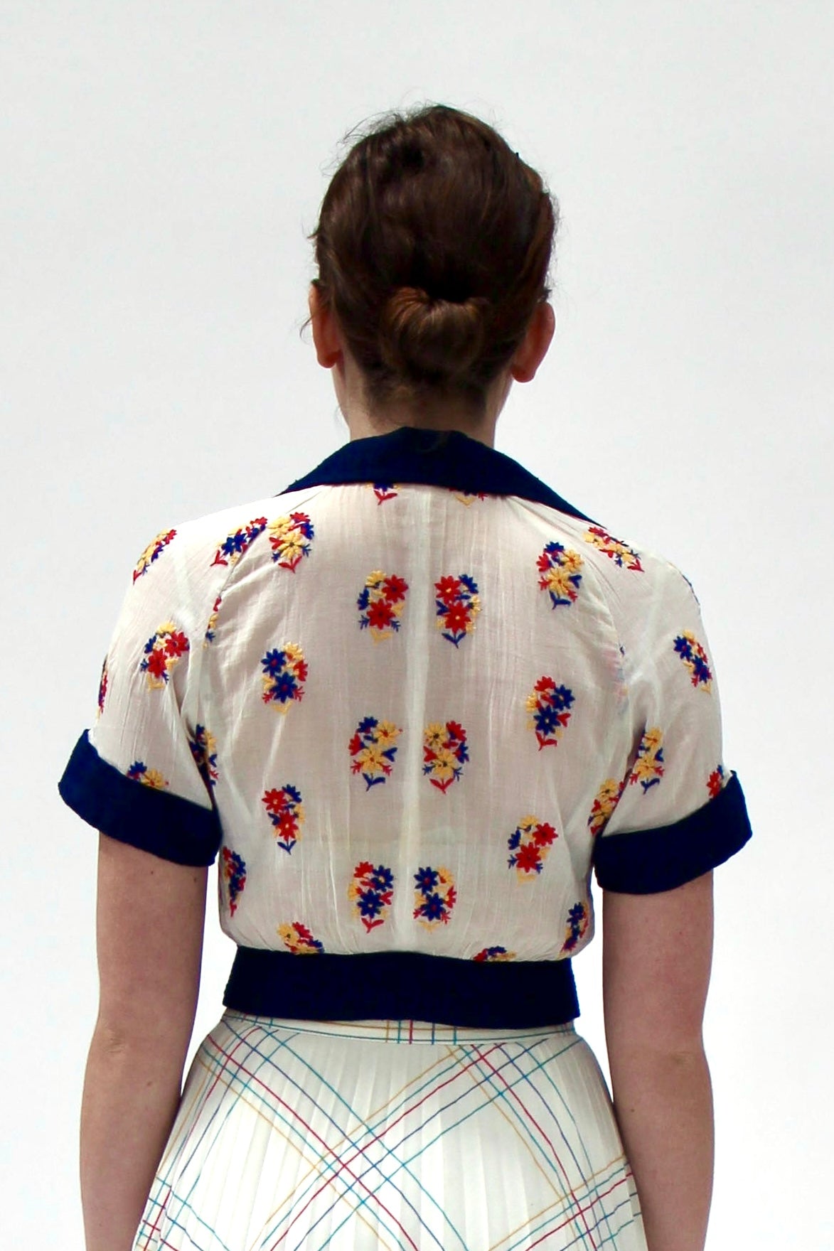 1930s Vintage Cotton Shirt //Size XS/S