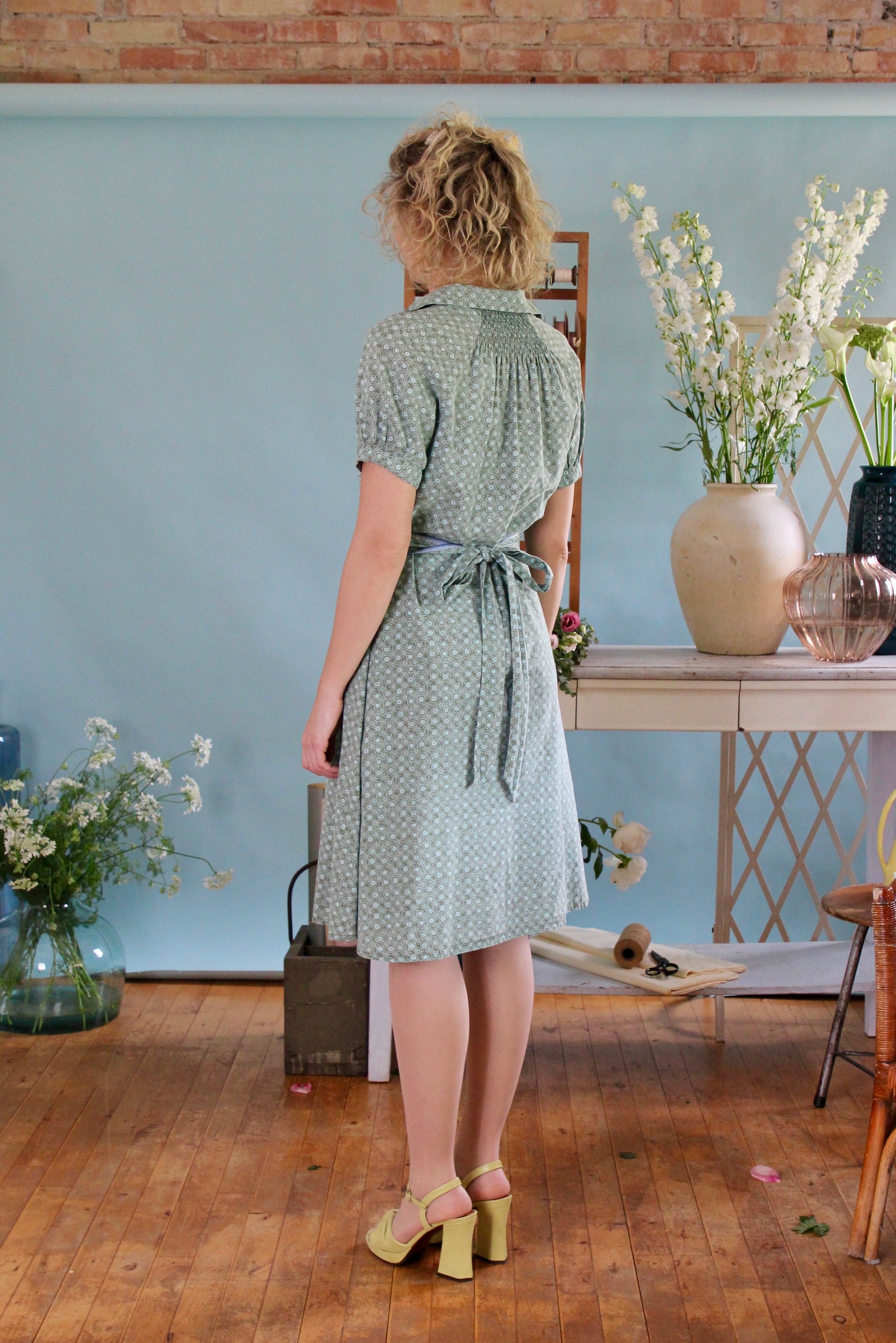 Y2K Vintage Does 1930s Cotton Day Dress // Size M