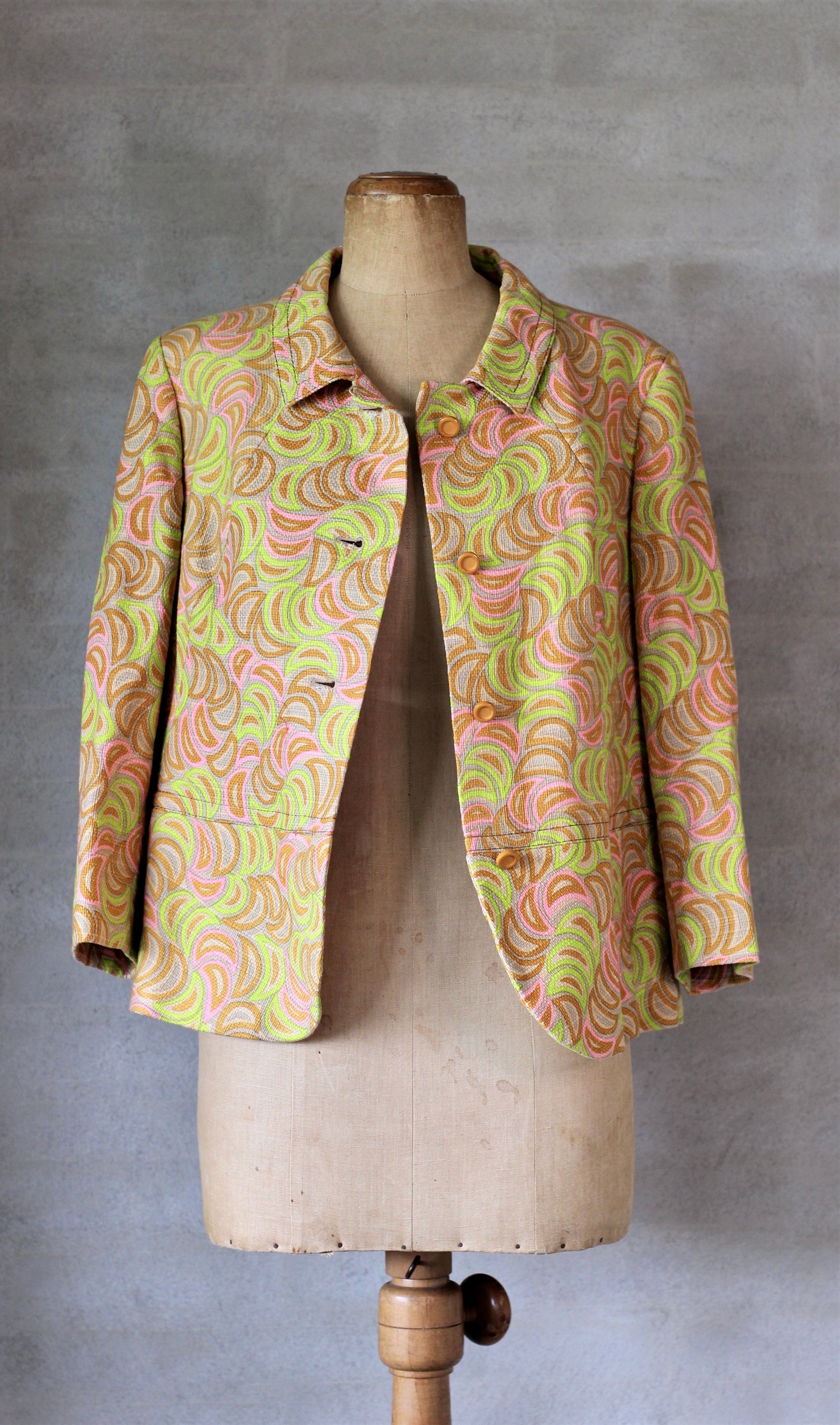 1960s Psychedelic Vintage Jacket//Frabon//Size M/L