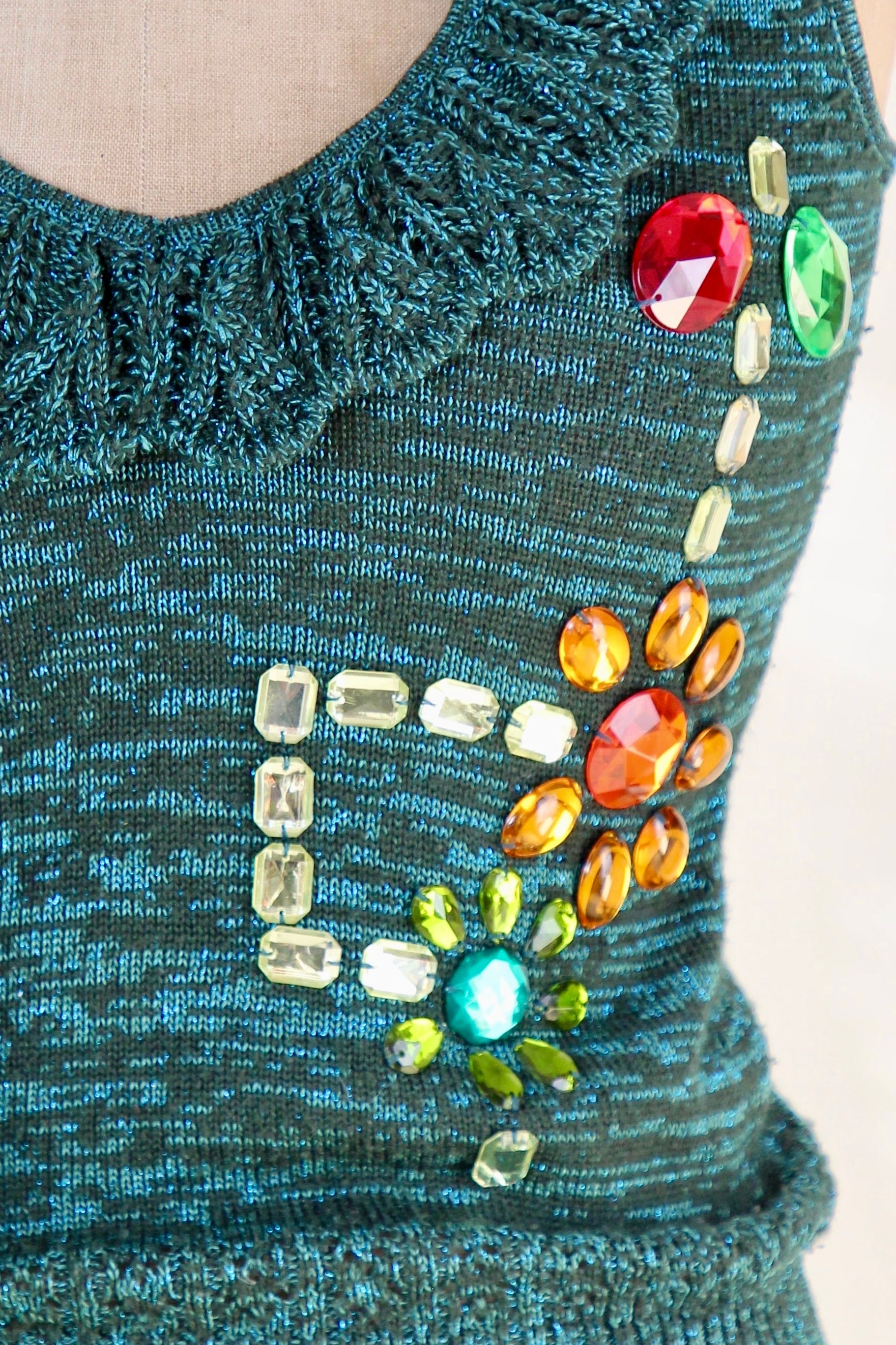 Vintage Green Knit Top // Size S