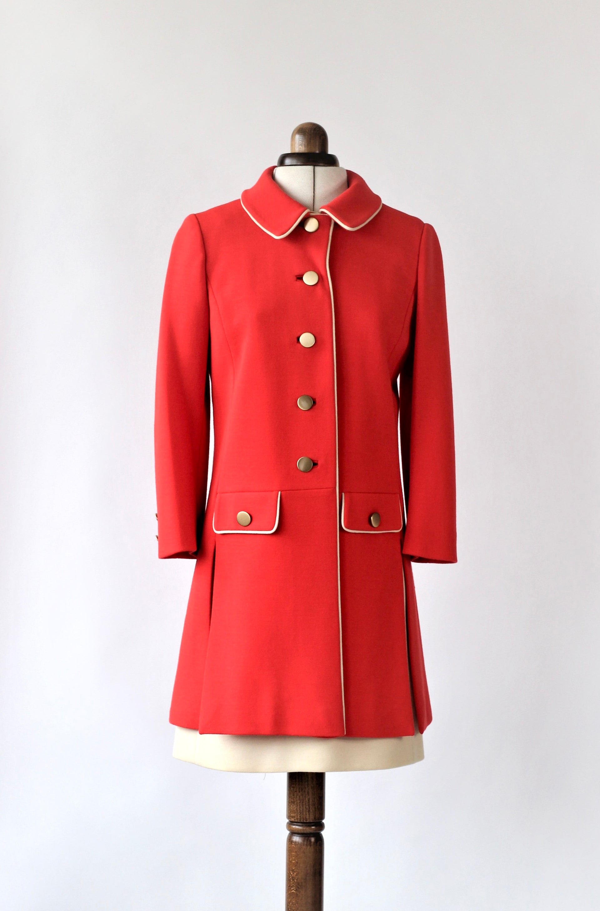 1960s French Design Wool Dress Suit// Size S/M