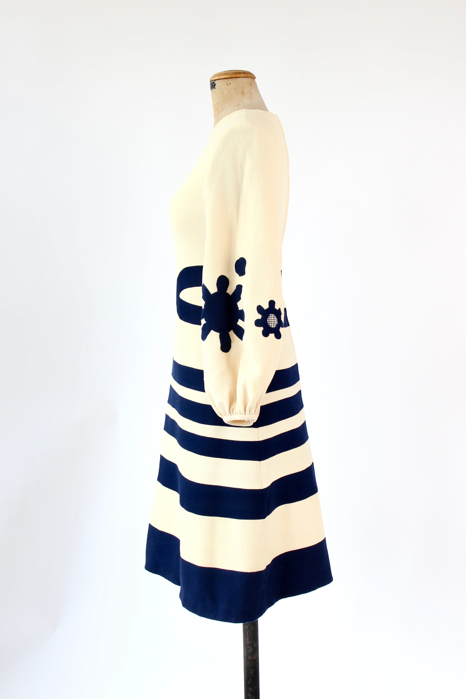 1960s Vintage Design Wool Mod Dress
