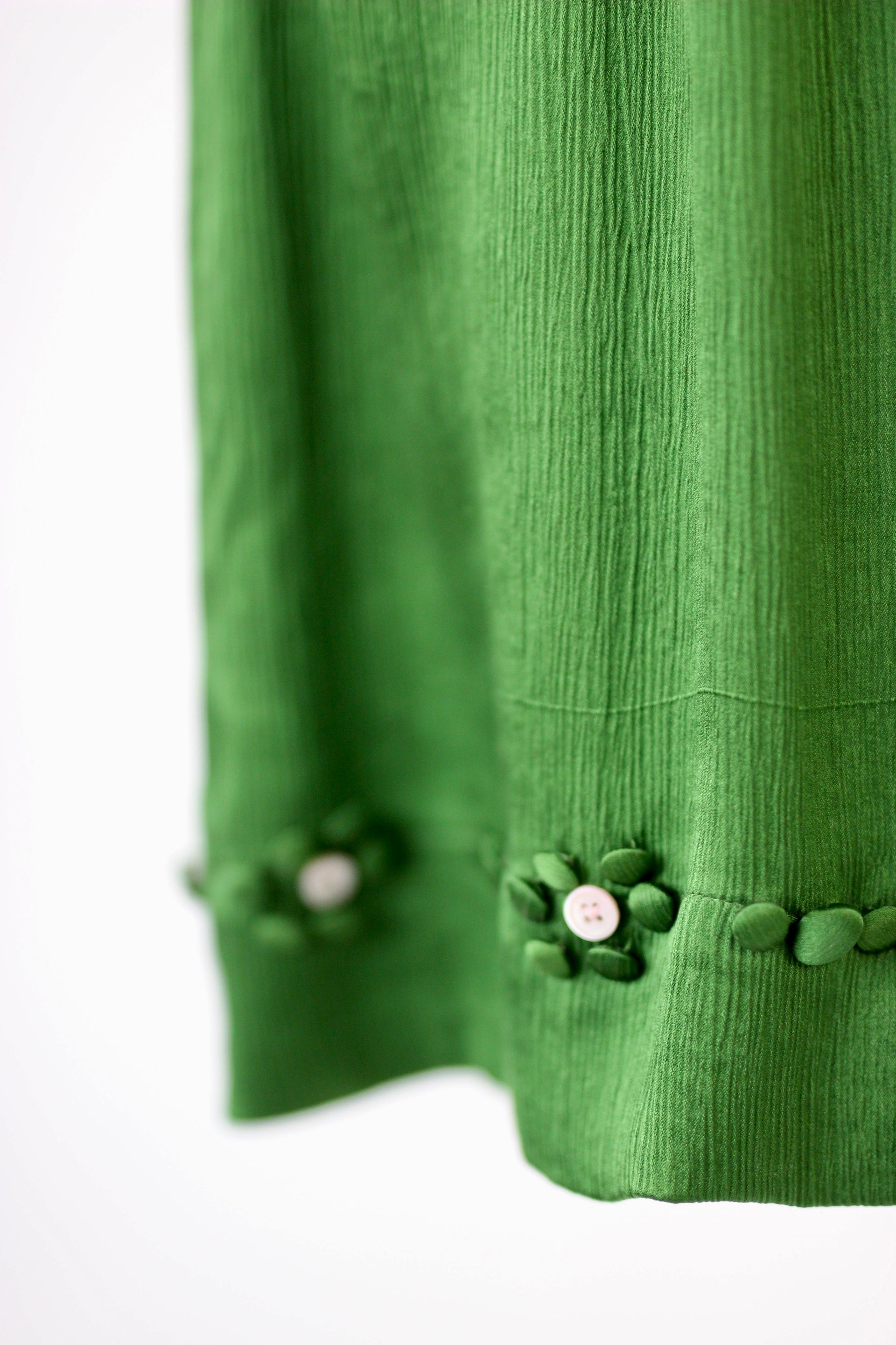 Vintage Green Silk Dress//Danish Design//Size M/L