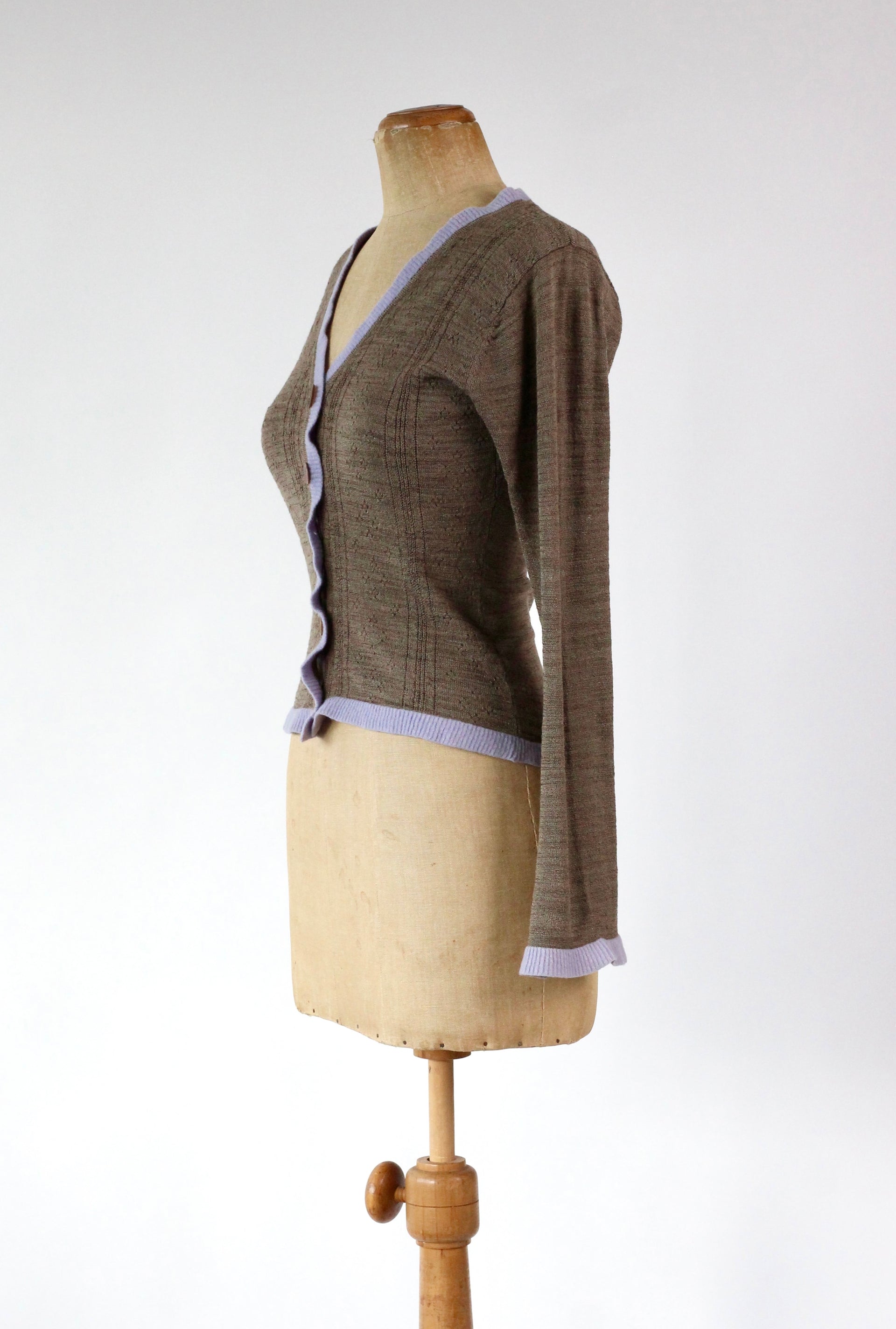 Y2K Vintage Brown Knitted Cardigan//Danish Design//Size S