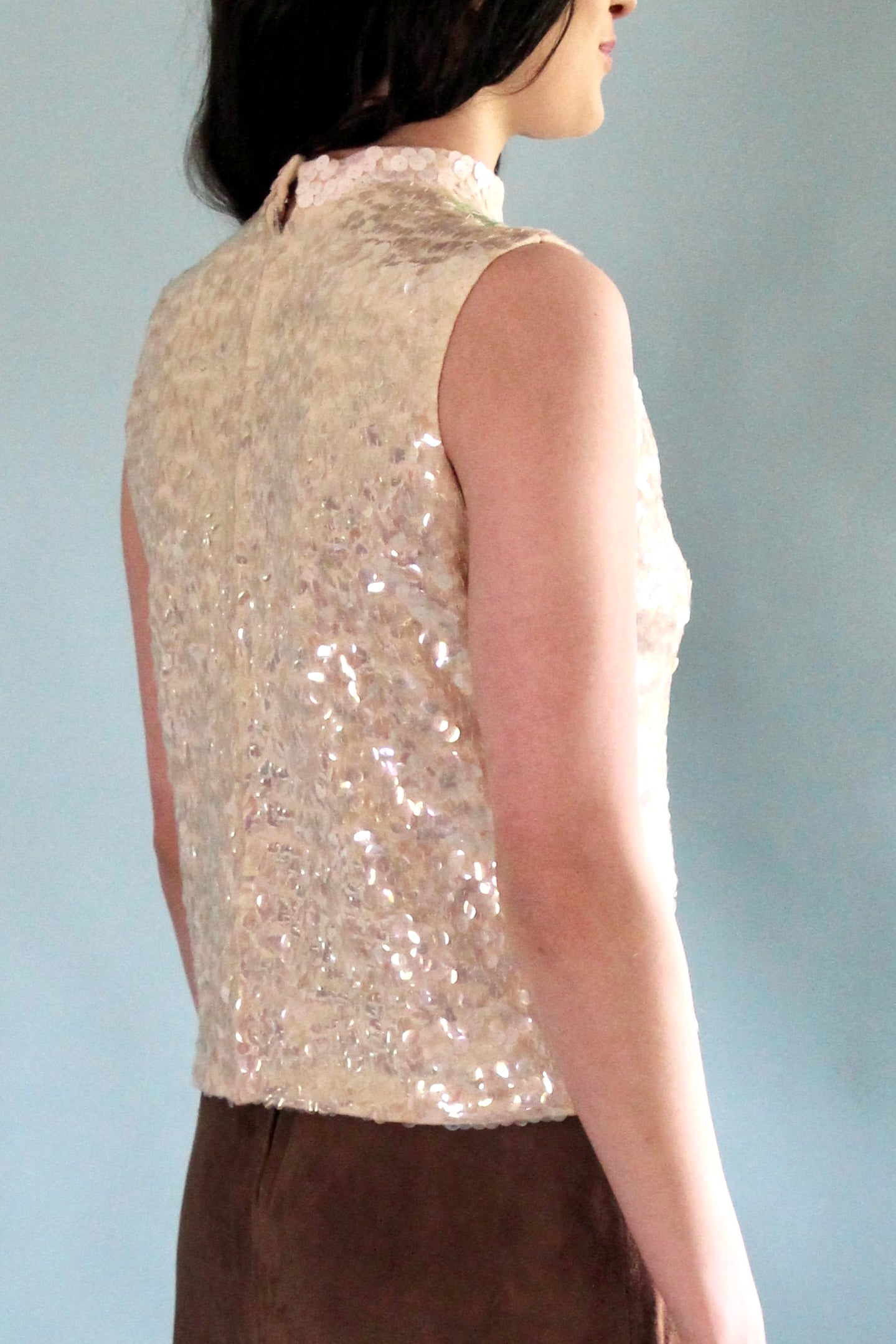 Magasin 1960s Vintage Sequin Wool Top/Blouse // Size S/M