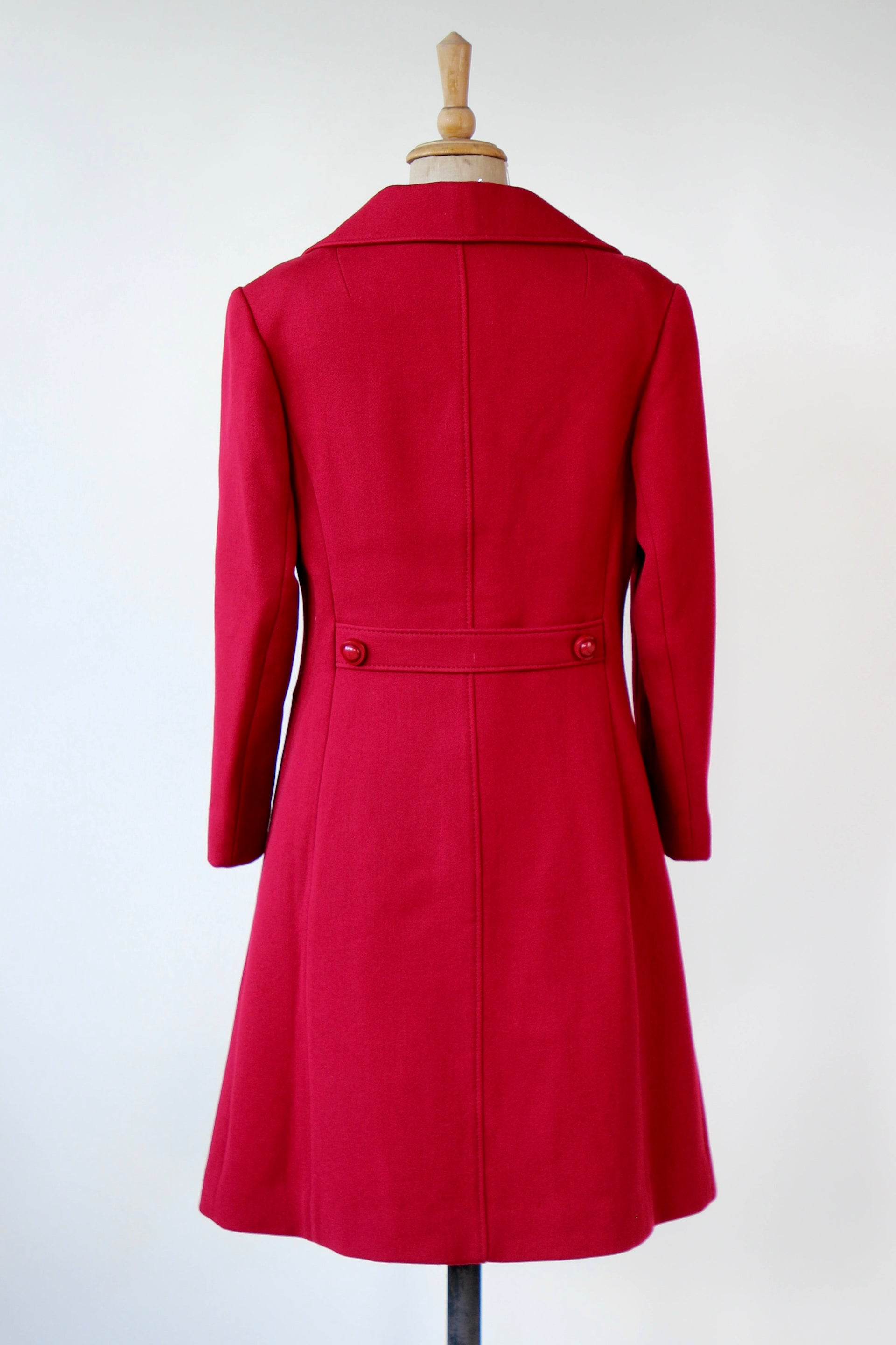 1970s Vintage Dark Red Mod Wool Coat // Size M/L