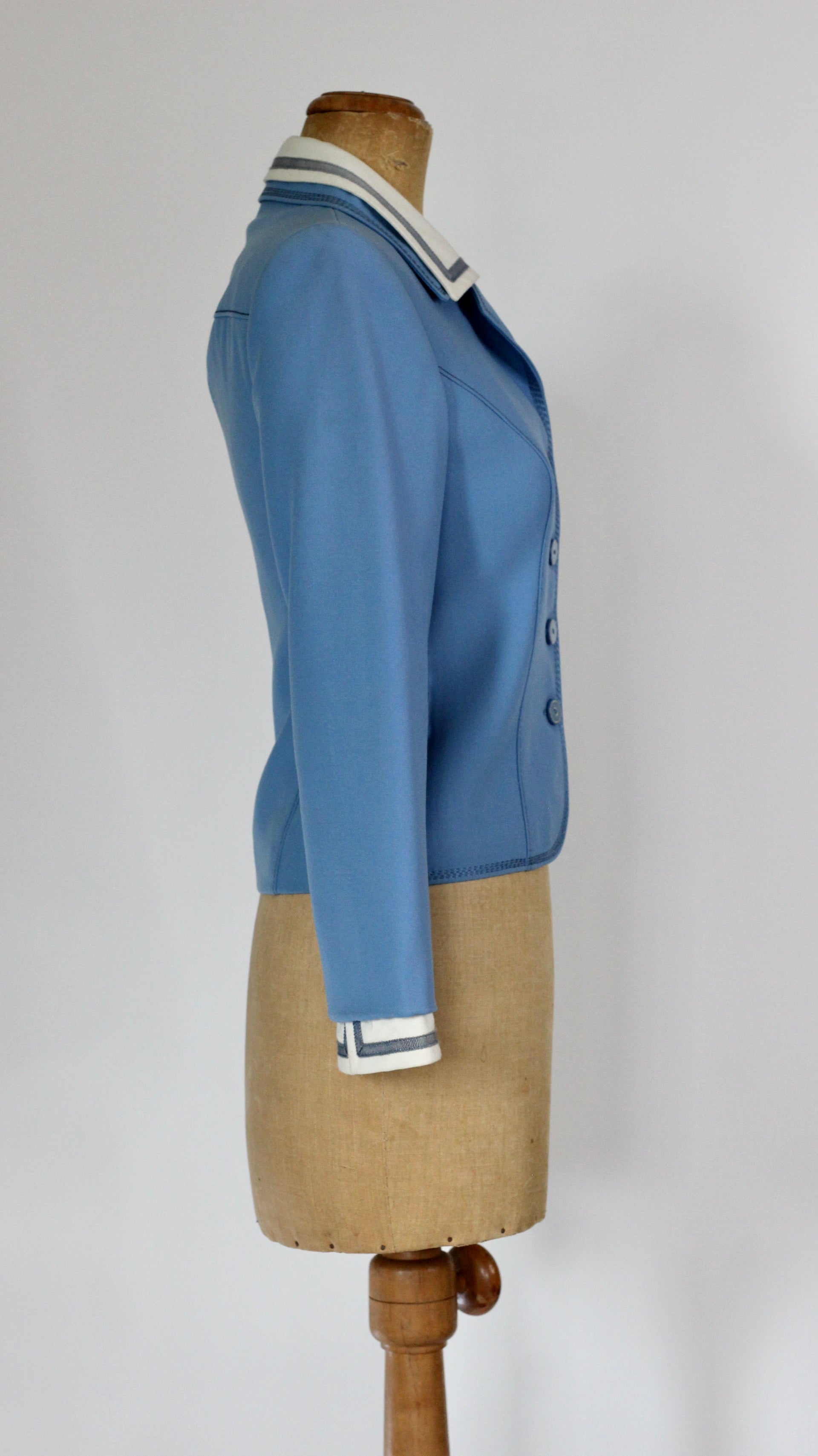 1960s Light Blue Wool Suit Jacket//Size M