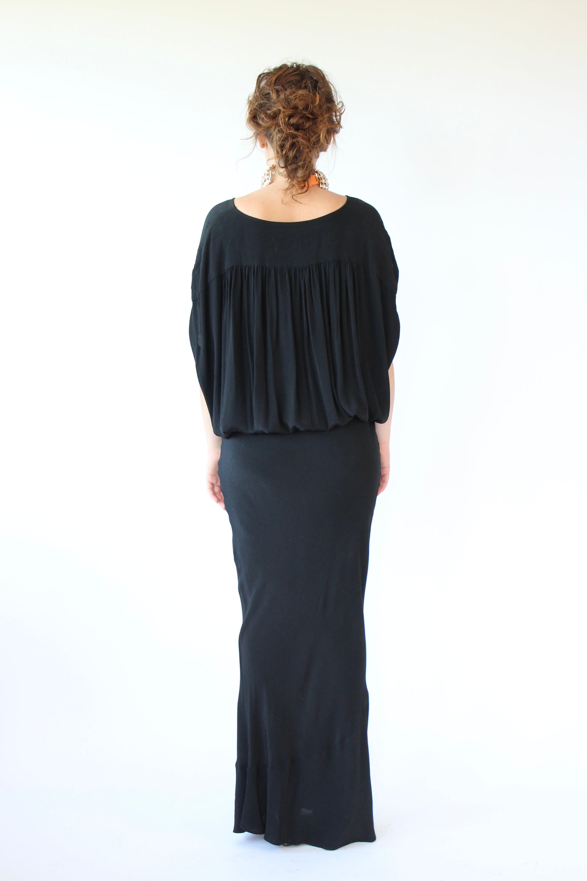 Vintage Rützou Black Evening Dress Size XL