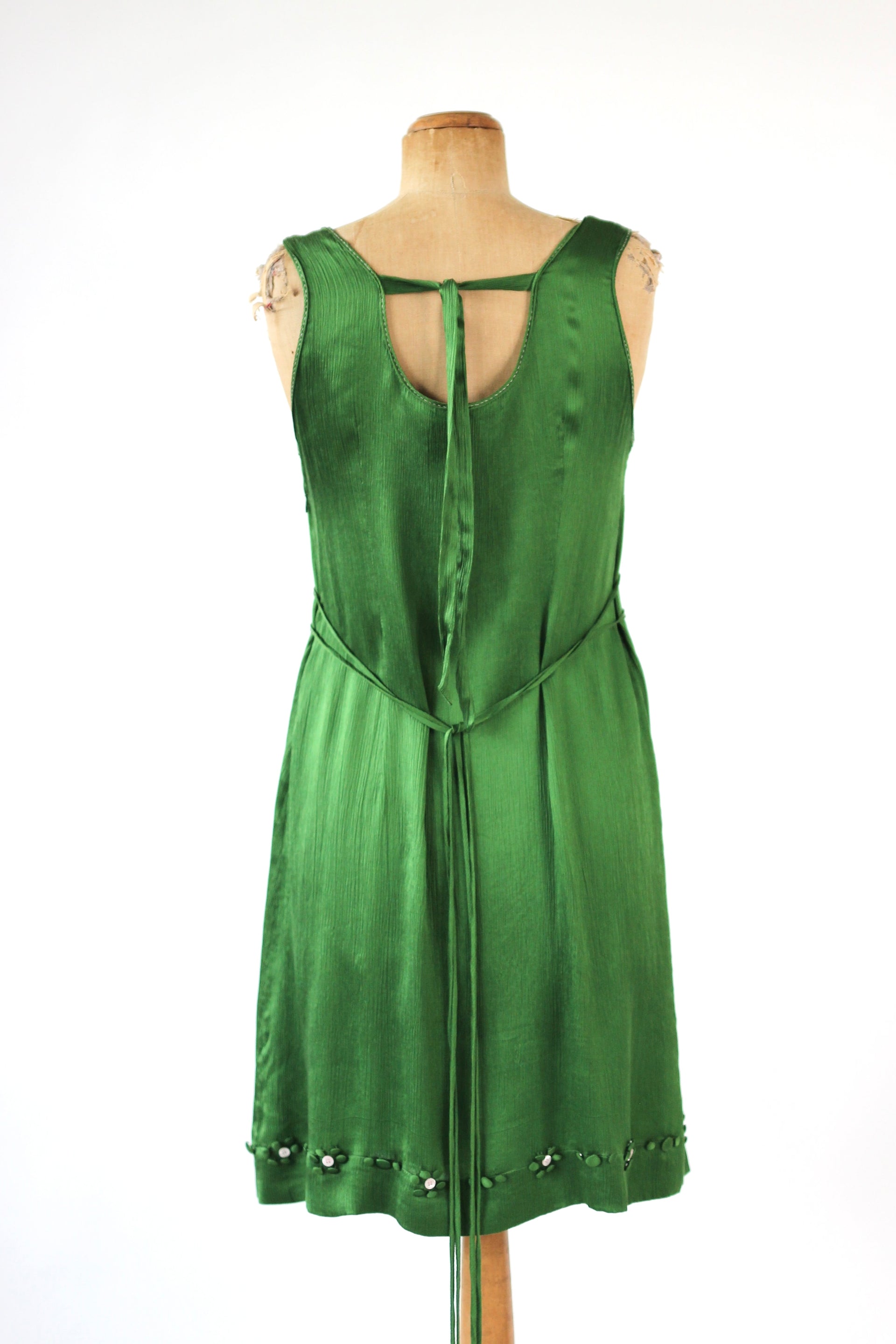 Vintage Green Silk Dress//Danish Design//Size M/L