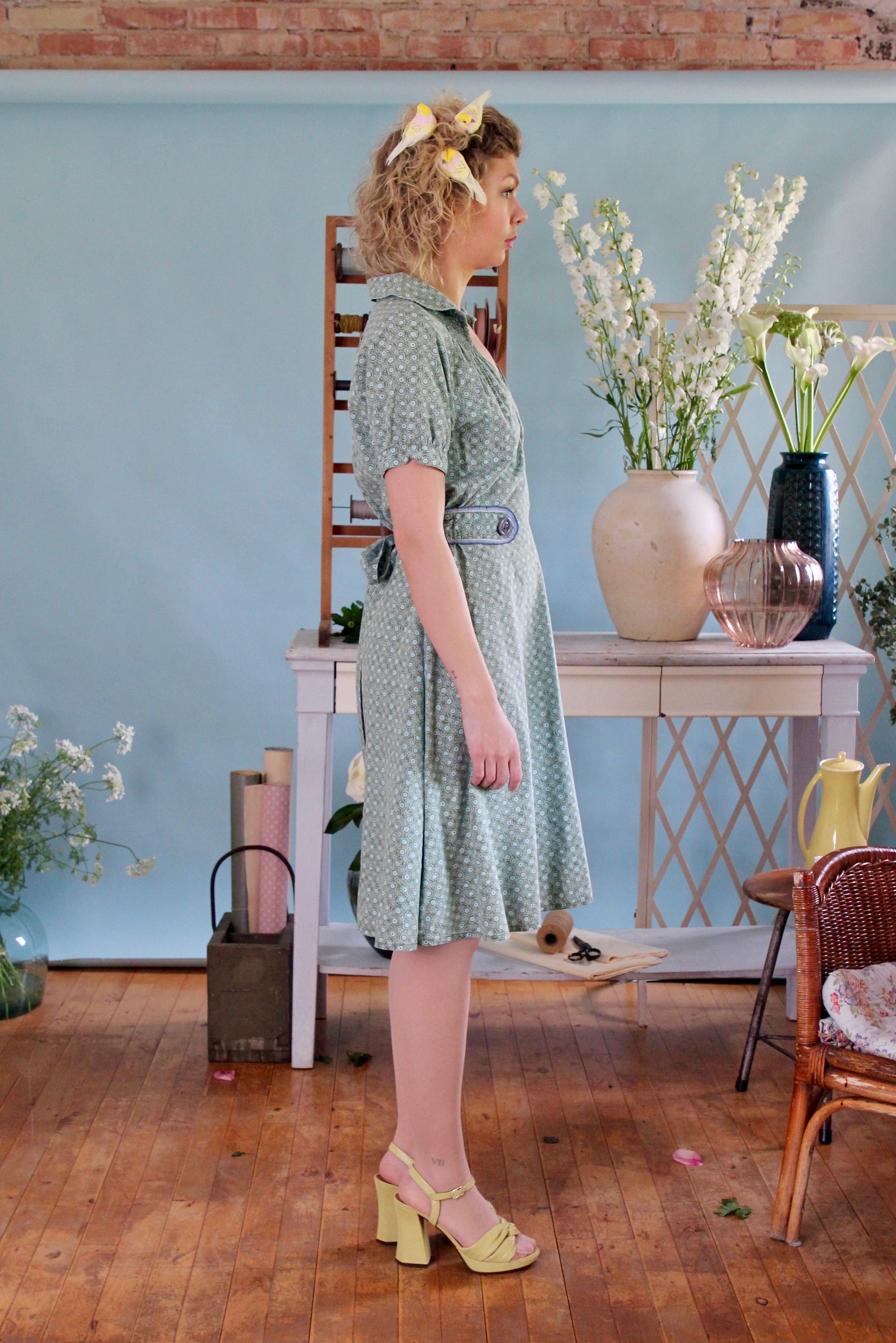 Y2K Vintage Does 1930s Cotton Day Dress // Size M