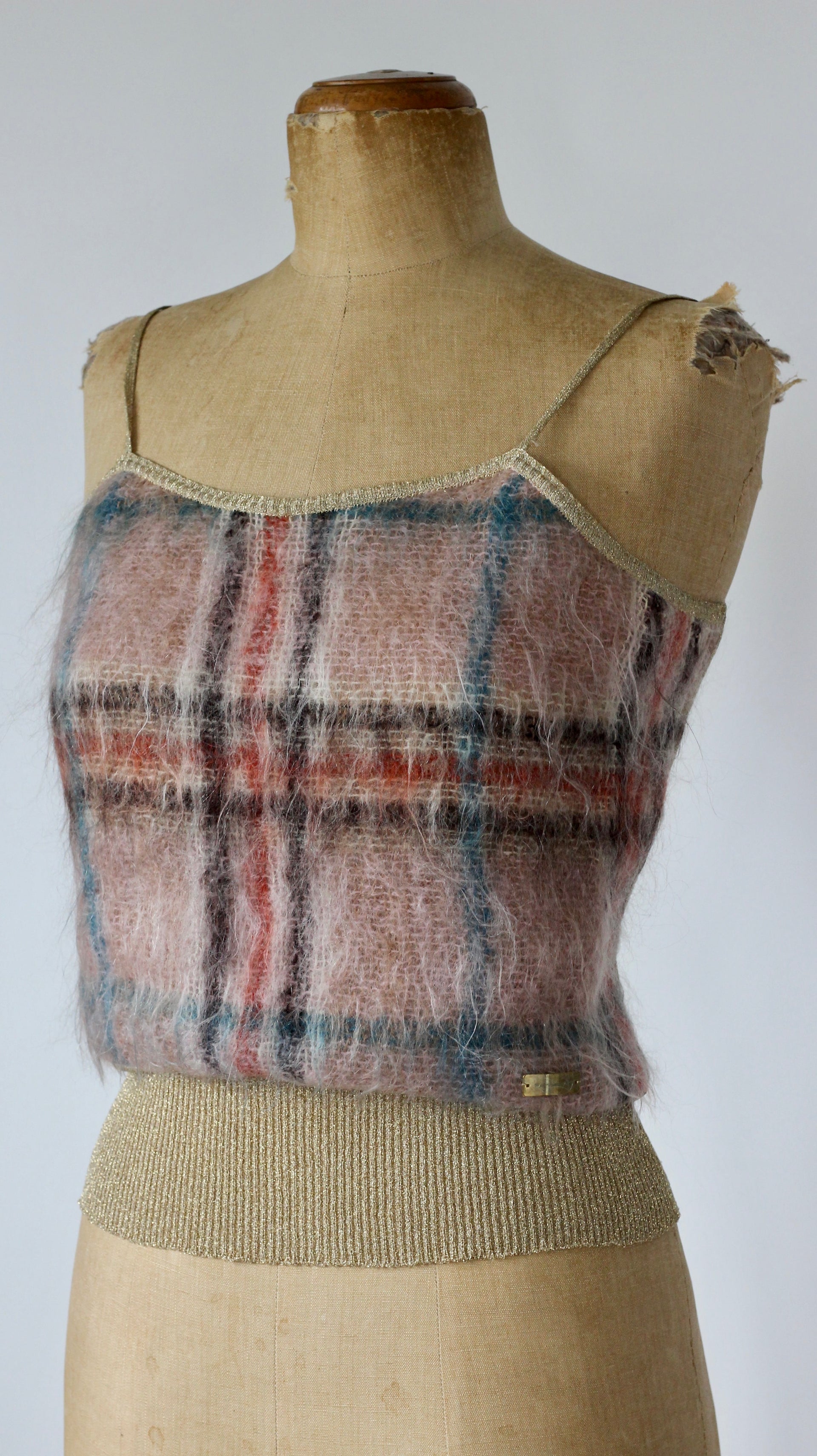 1990s Vintage Tricot Knit Top//Size S