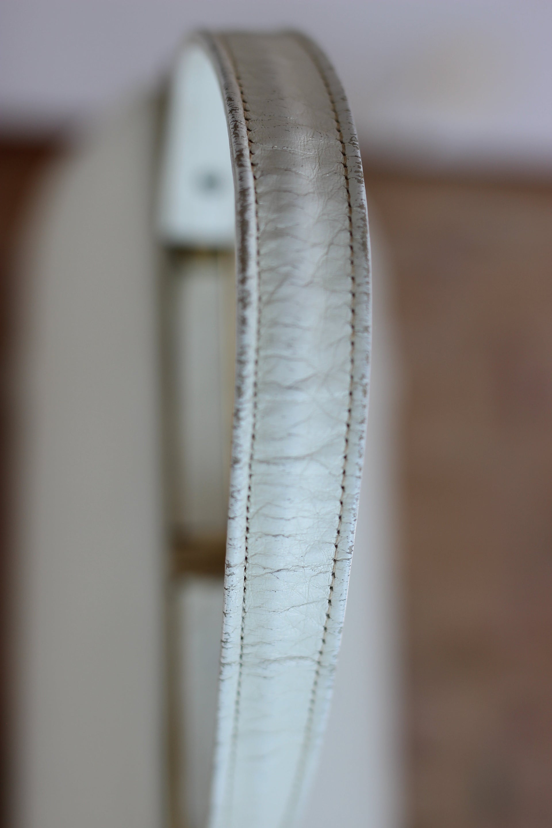 1950s 1960s White Leather Top Handle Bag/Danish Design