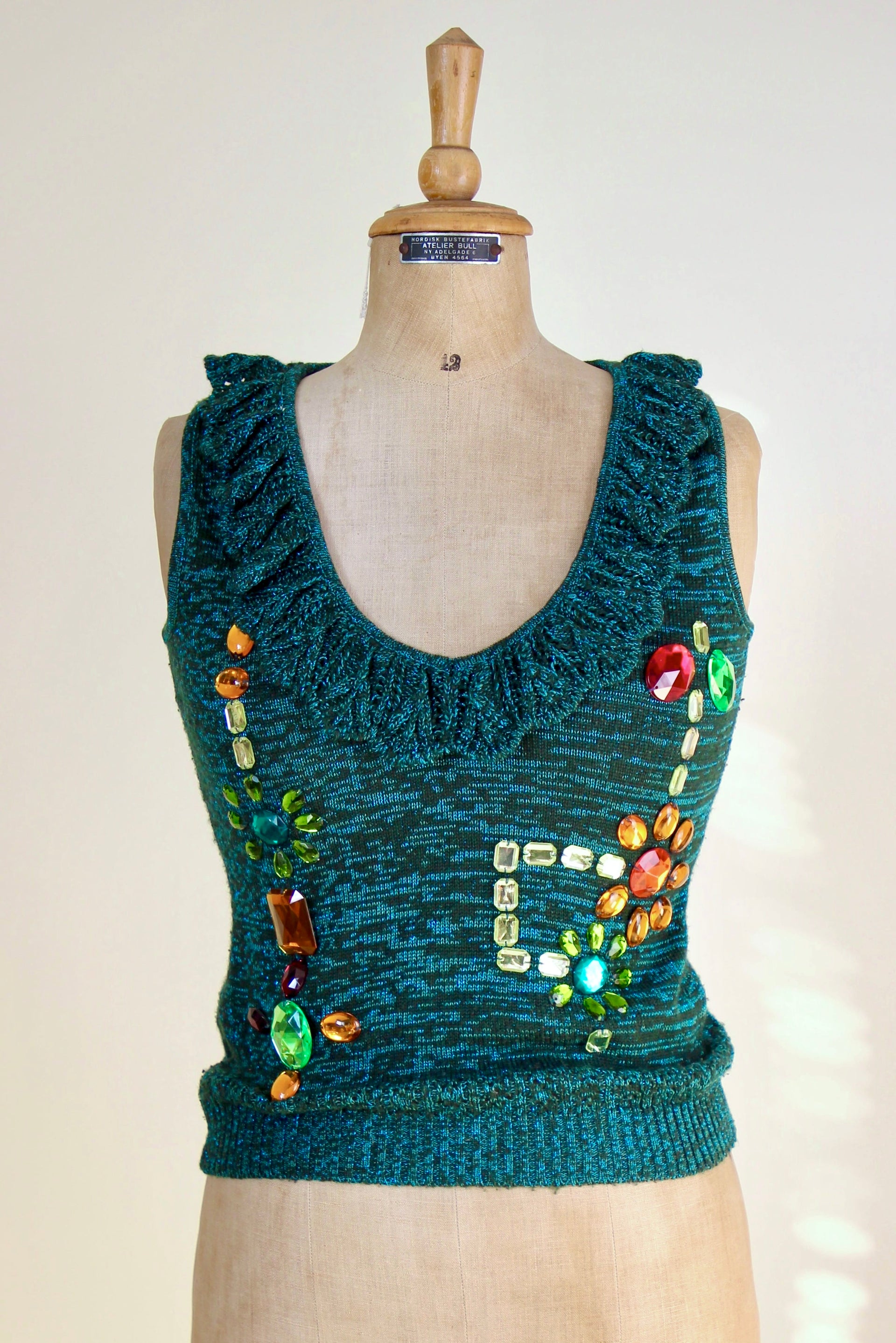 Vintage Green Knit Top // Size S