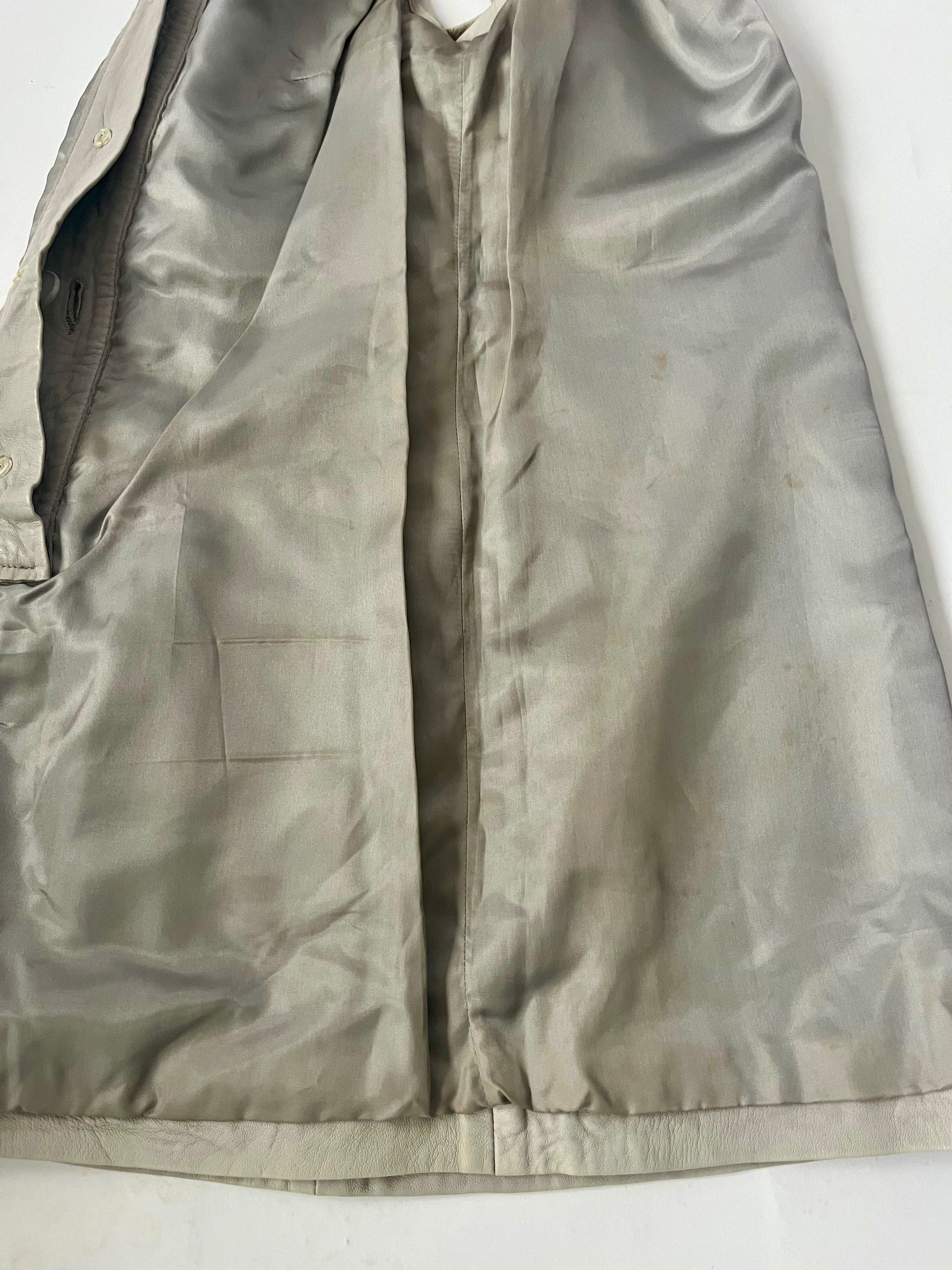 Vintage Grey and Ivory Mini Leather Dress // Size XS/S