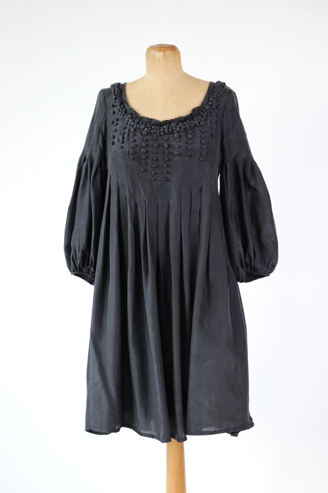 Y2K Vintage Black Silk Dress//Danish Design//Size M/L