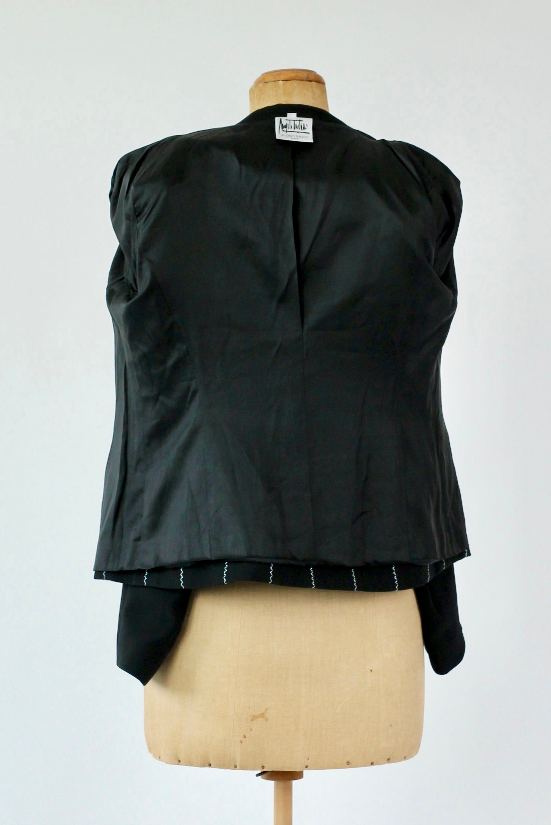 1980s French Designer, Paris Evening Black Blazer/Jacket//Size M