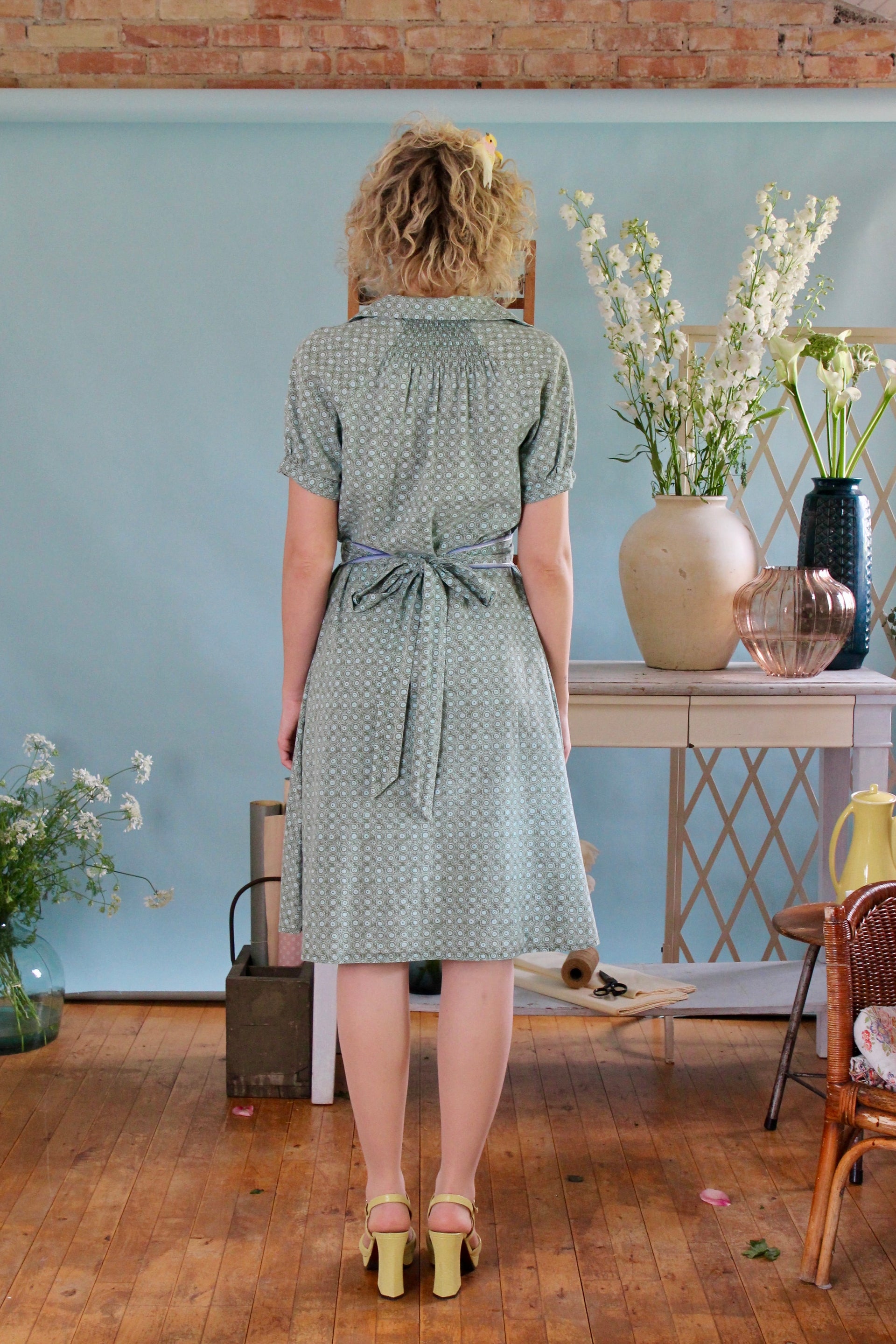 Y2K Vintage Does 1930s Cotton Day Dress // Size M