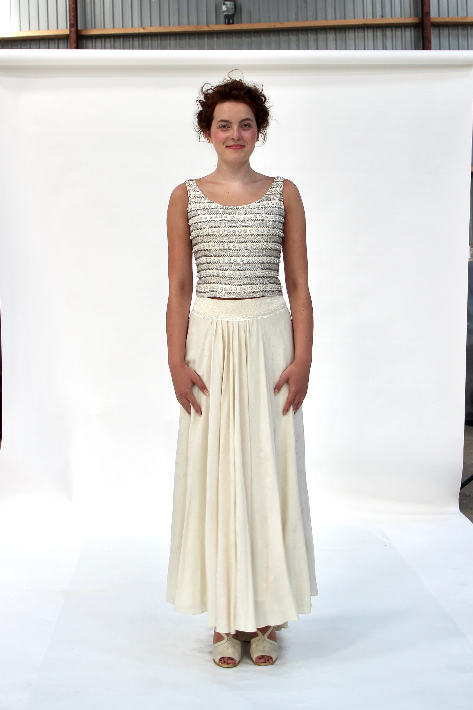 By Waltz Skirt in 1920s Vintage Silk // Size M