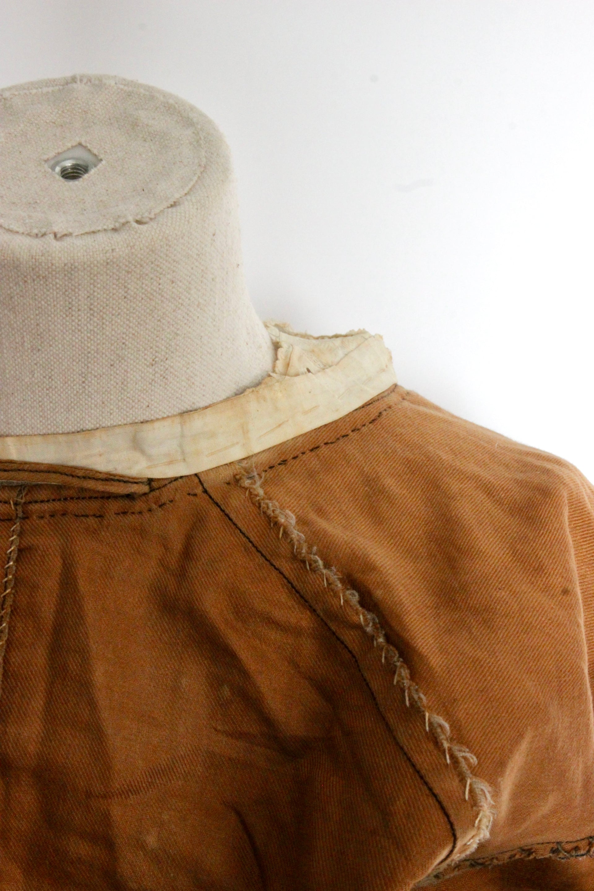 1879s Antique Victorian Beige Jacket with Black Collar and Cuffs Owned by Karin Strandberg, Sweden.