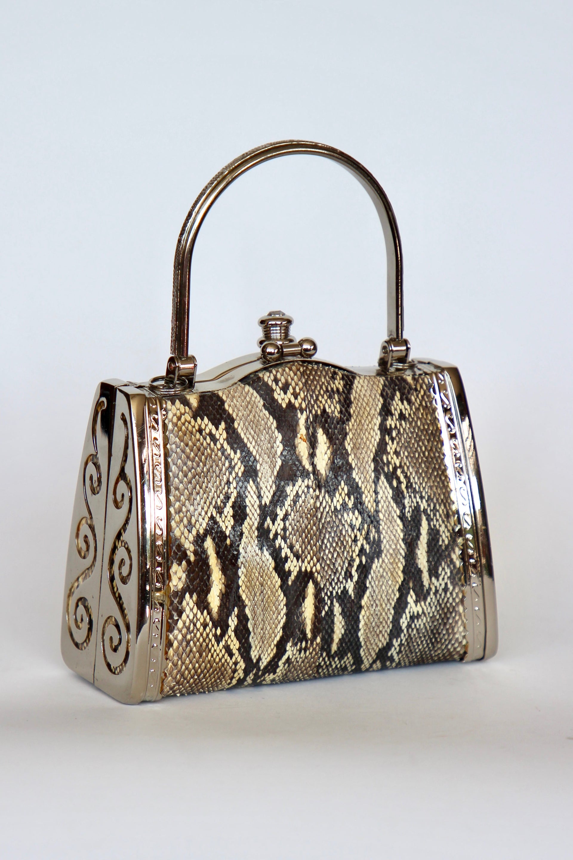 Vintage Snakeskin Top Handle Bag