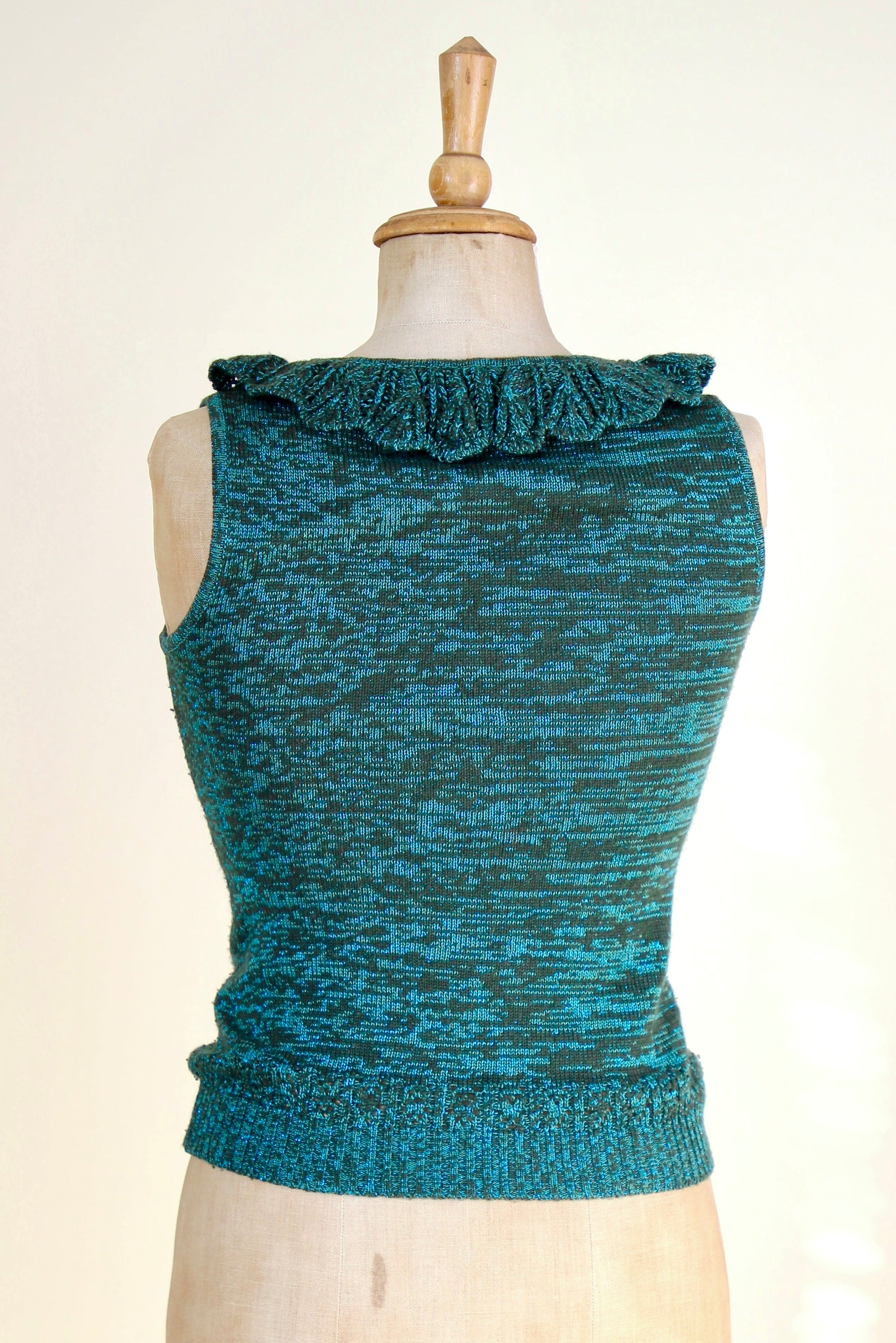 Vintage Green Knit Top // Size S