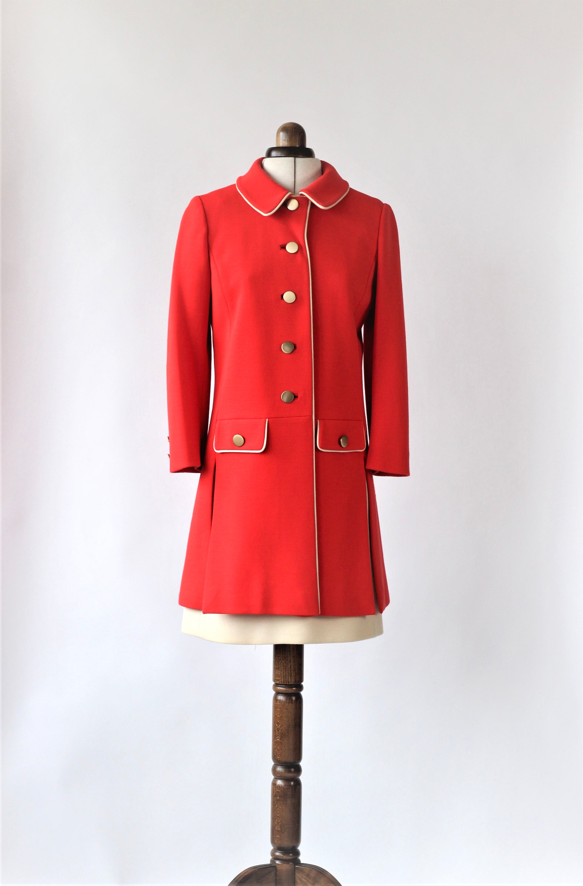 1960s French Design Wool Dress Suit// Size S/M