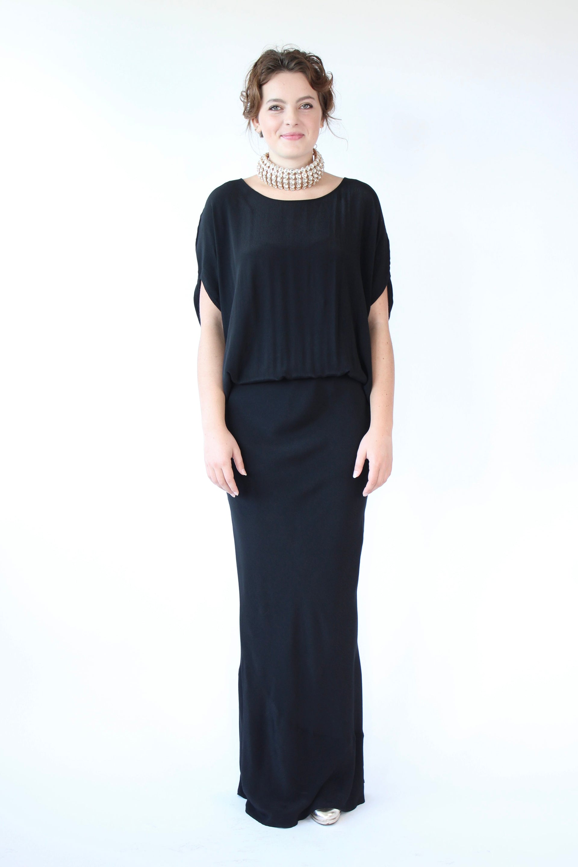Vintage Rützou Black Evening Dress Size XL