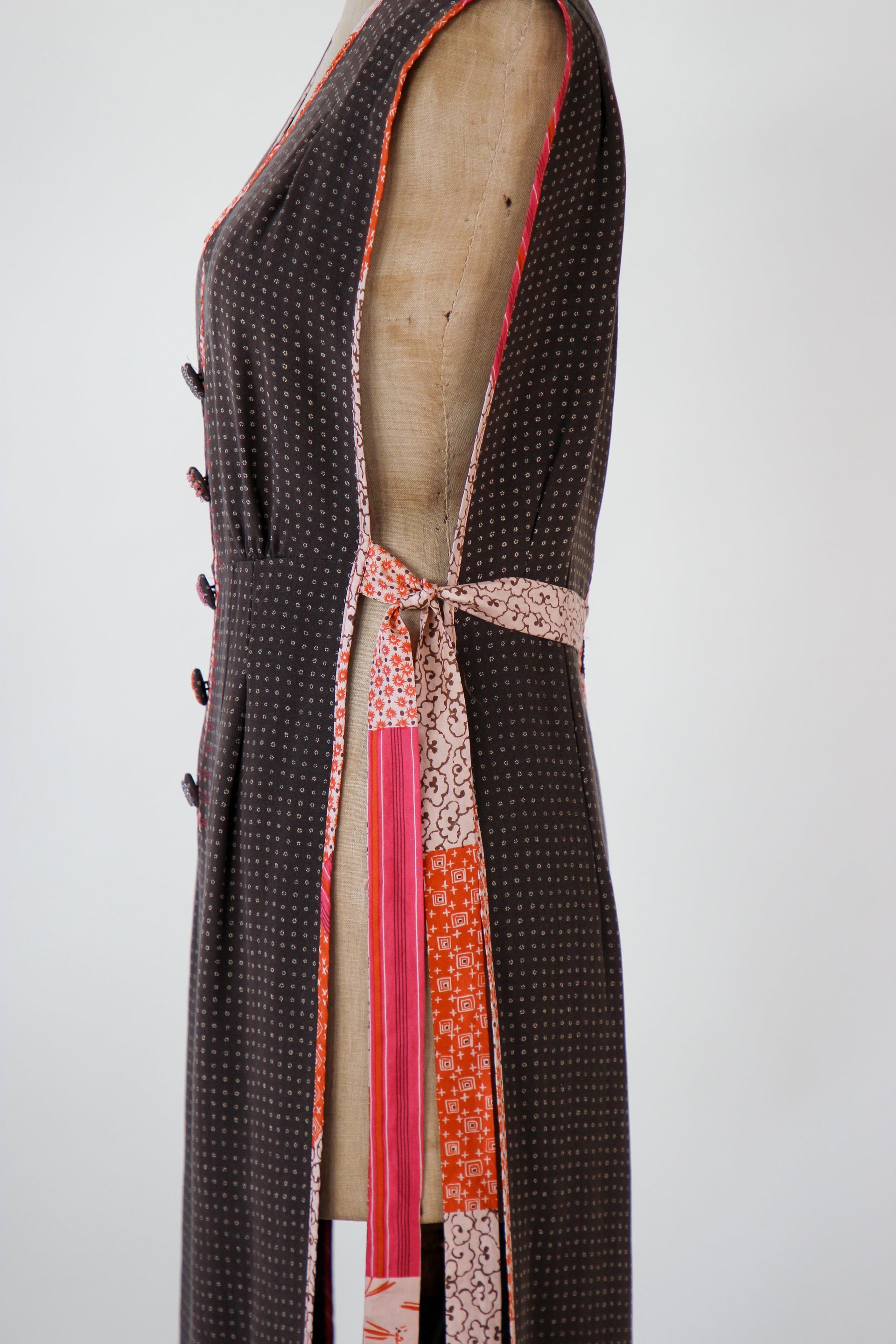 Y2K Vintage Brown Open Silk Dress//Danish Design//Size M
