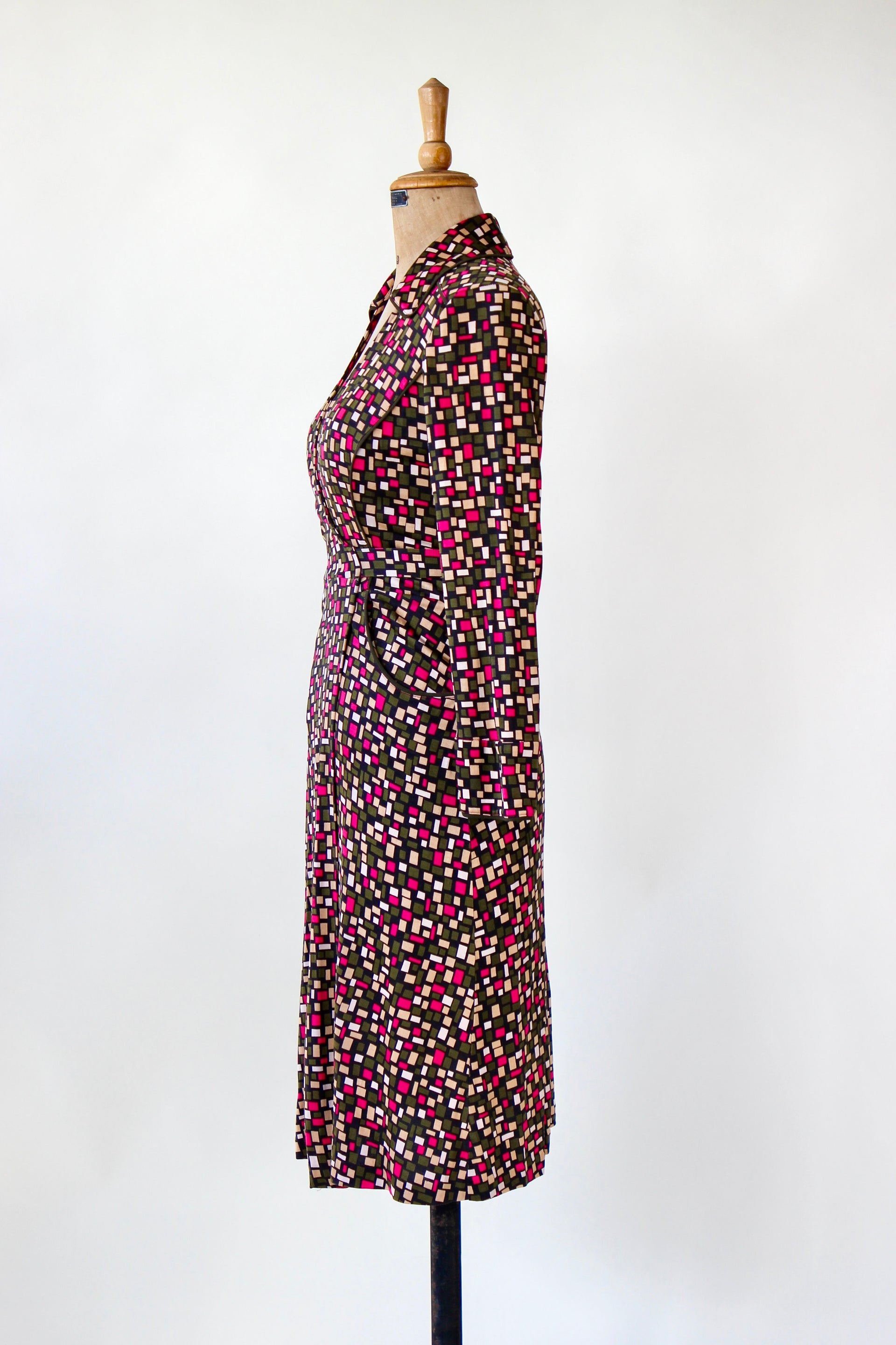Vintage Silk Wrap Dress // Size S
