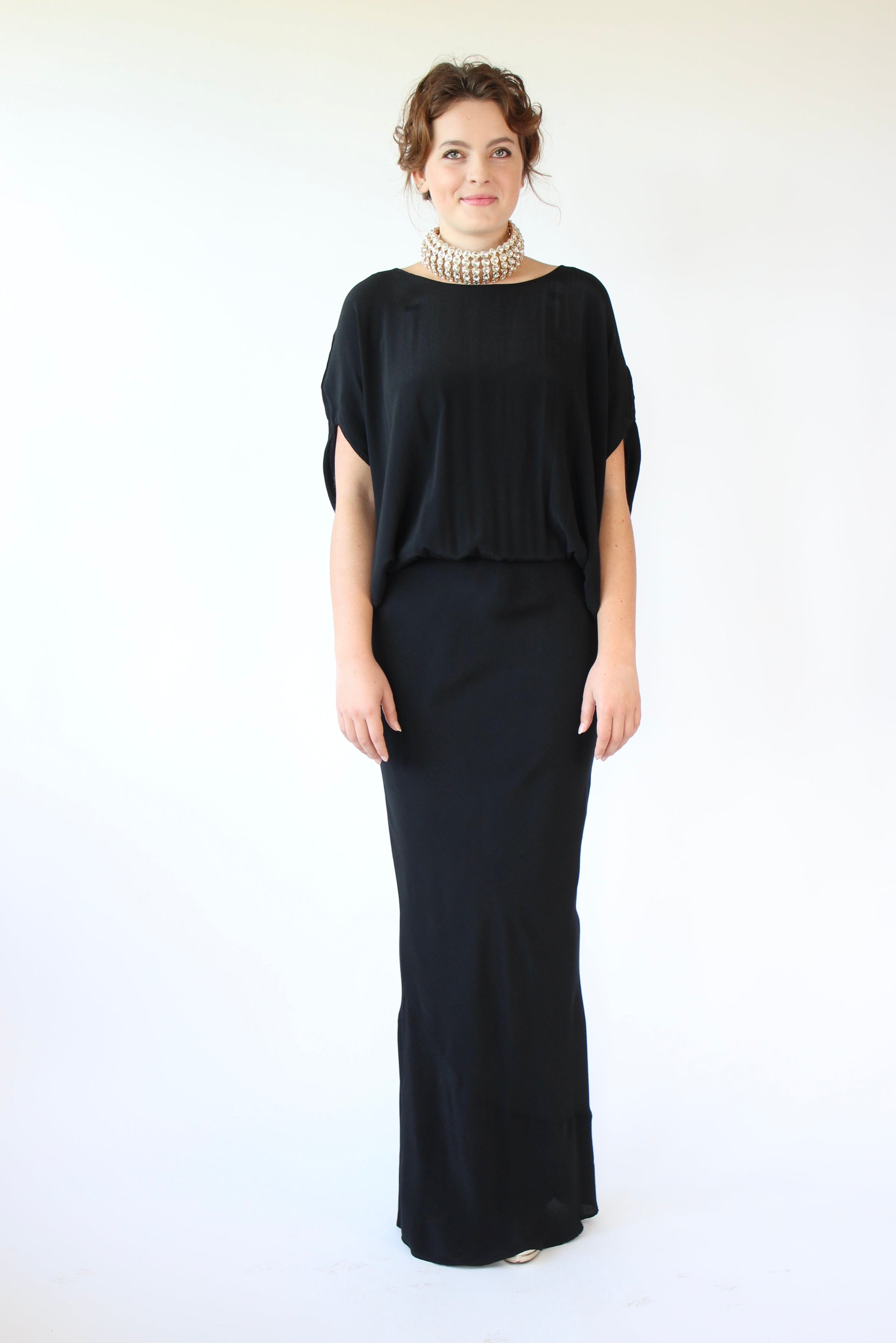 Vintage Rützou Black Evening Dress Size XL