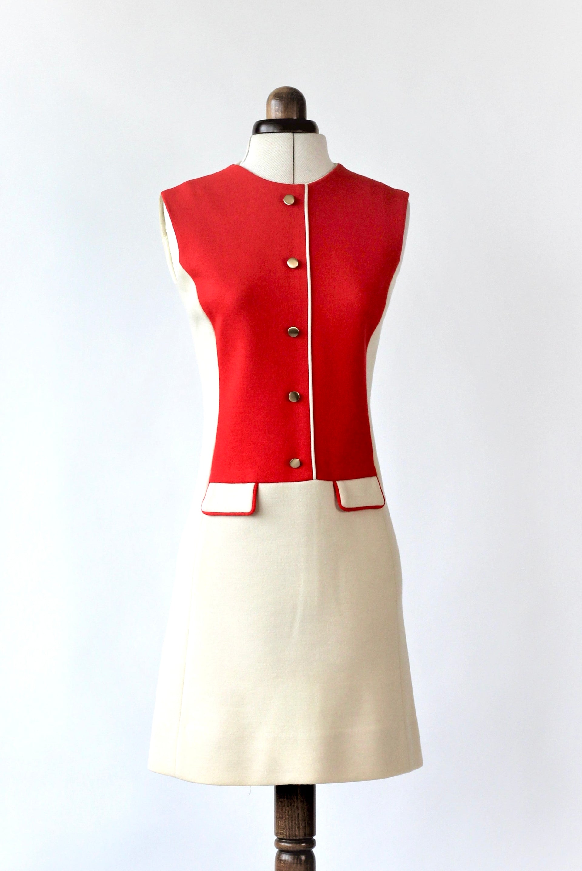 1960s French Design Wool Dress Suit// Size S/M