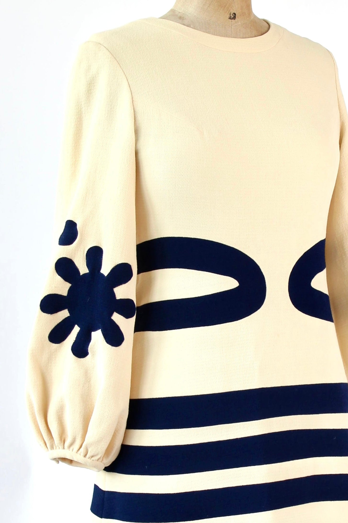 1960s Vintage Design Wool Mod Dress