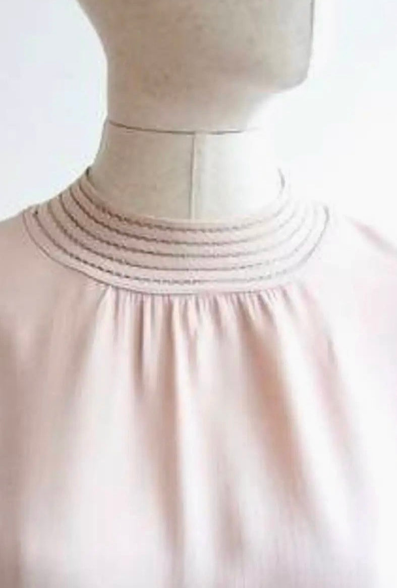 1940s Pale Pink Silk Blouse//Size M