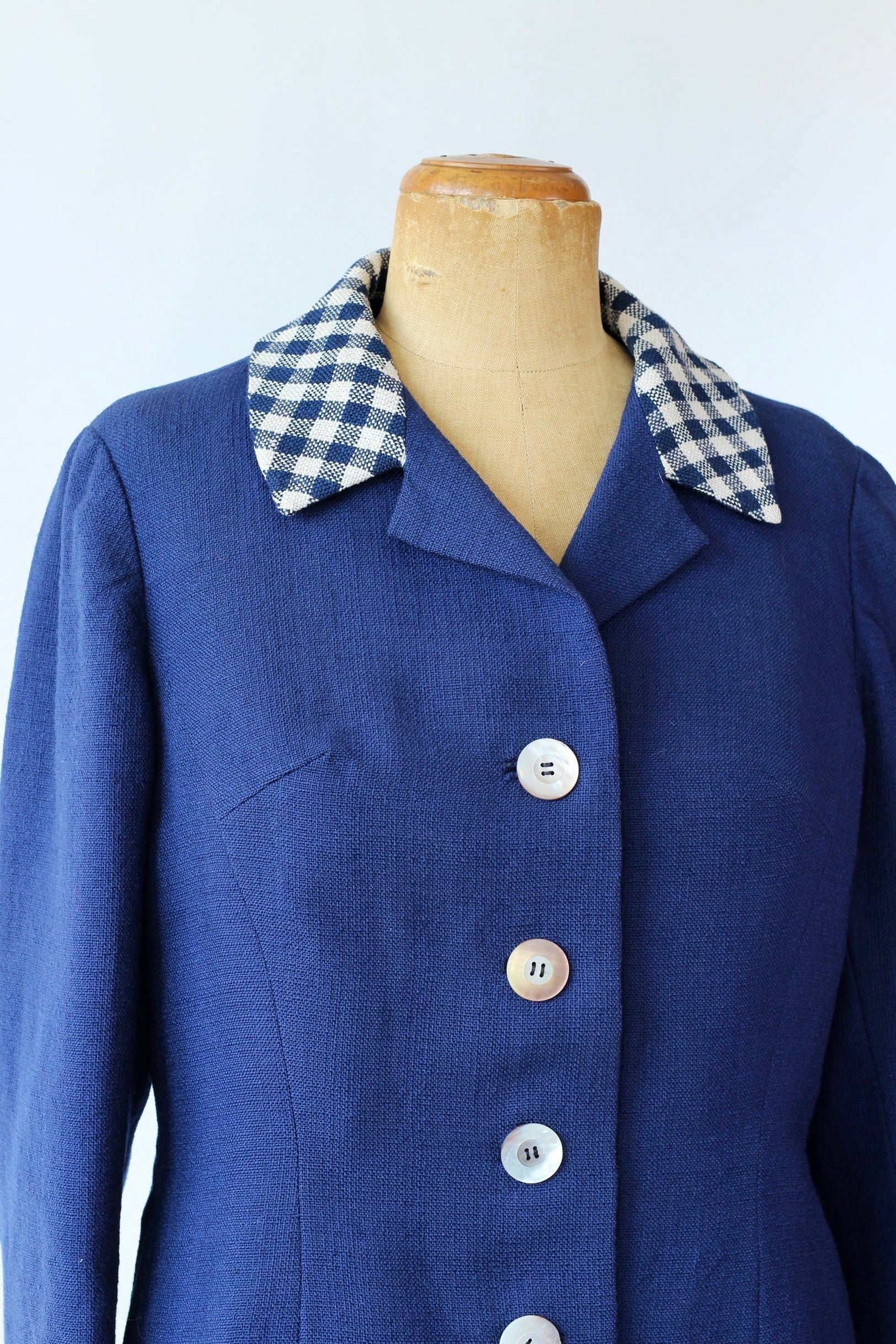 1950s Blue Short Couturier Blazer/Jacket//Size M
