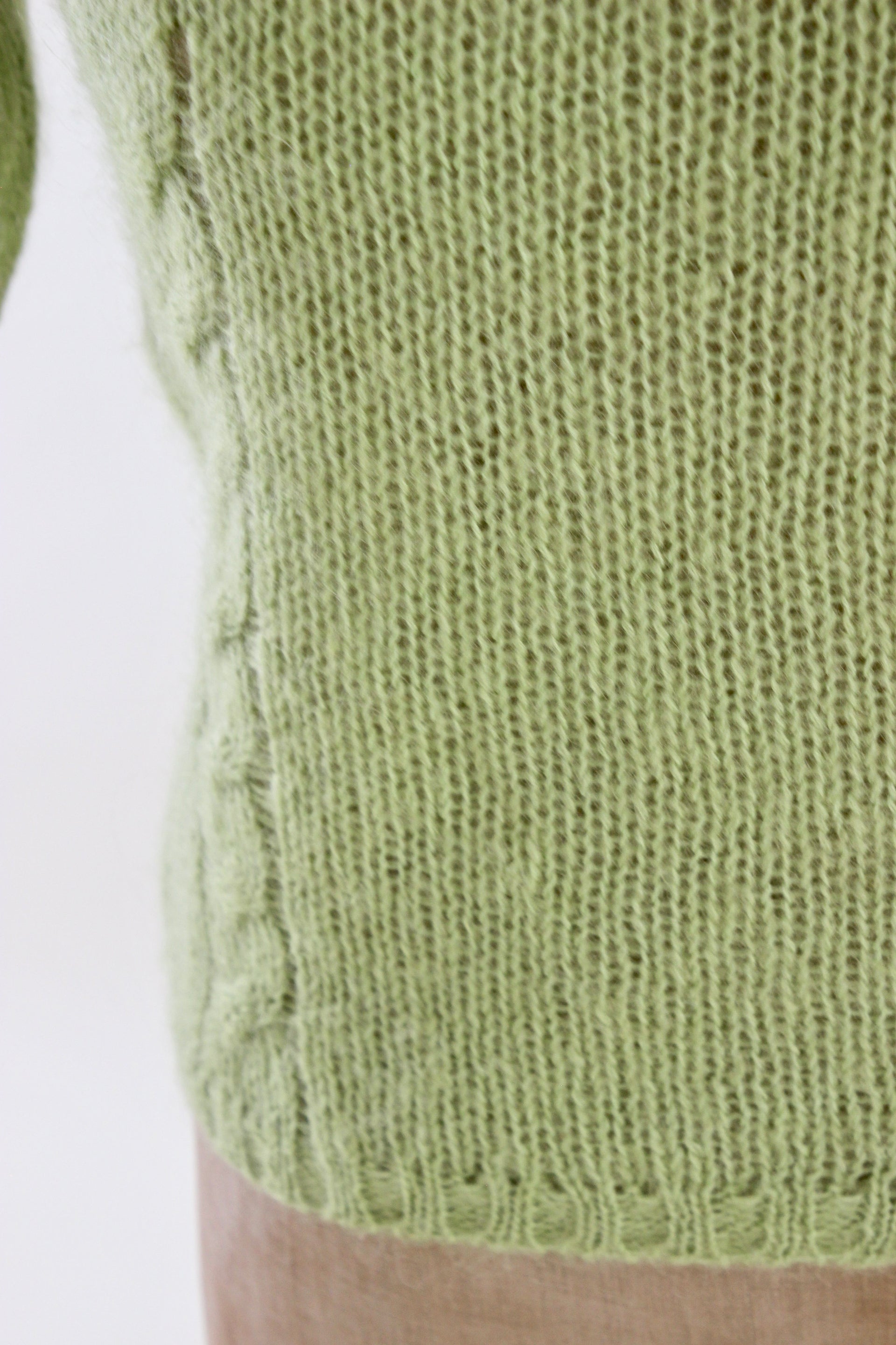 Y2K Vintage Bright Green Wool Knit Top // Japanese Design // Size S/M