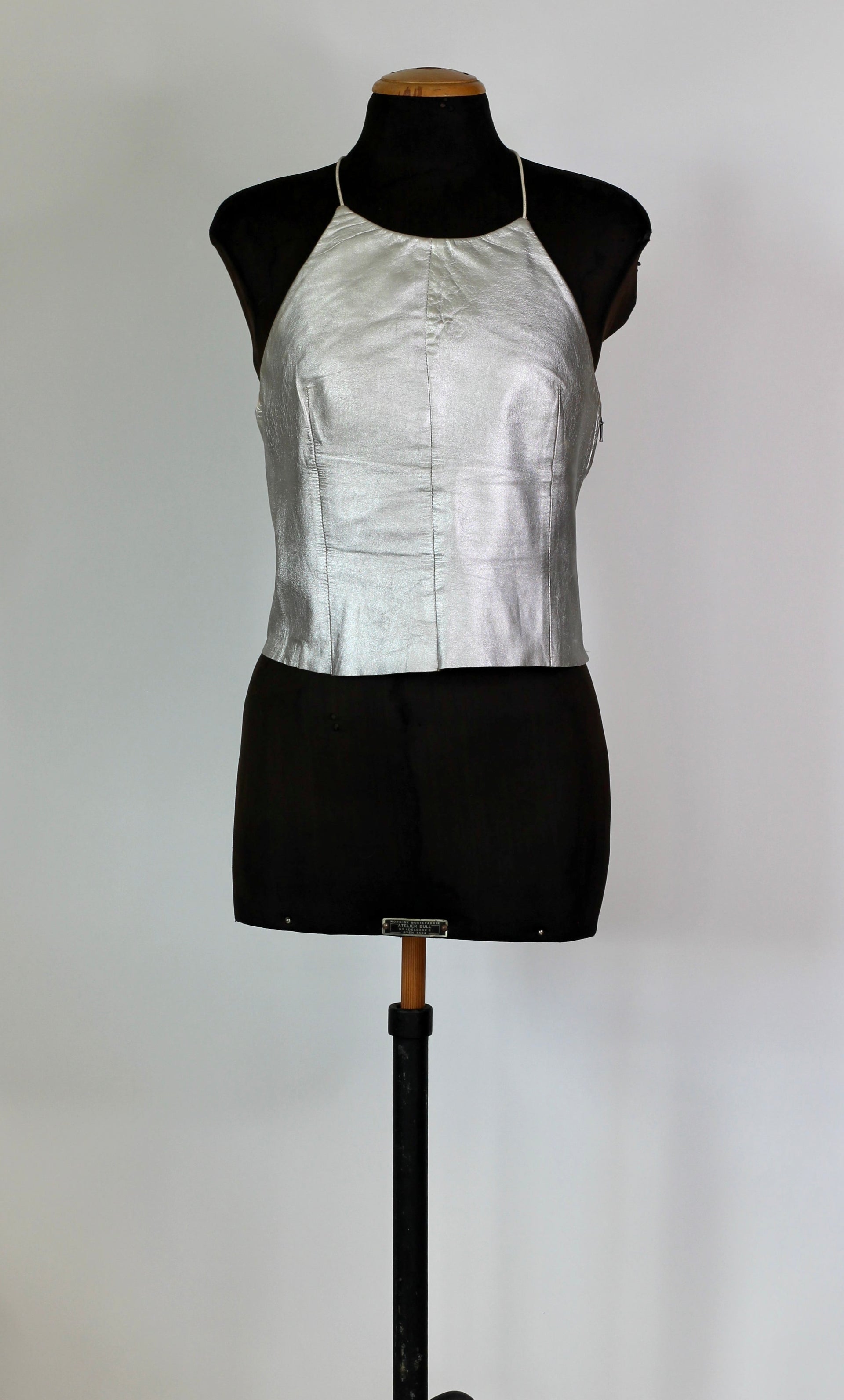 Vintage Leather Silver Top//Size S/M